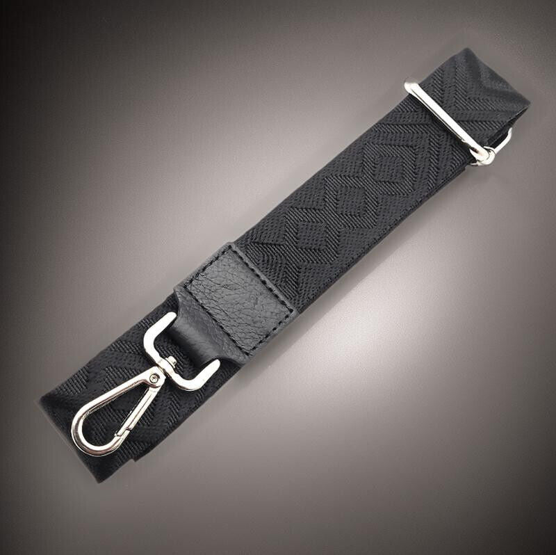 Ersatz Taschengurt Schultergurt Tragegurt Schulterriemen 4cm made in Italy schwarz silber