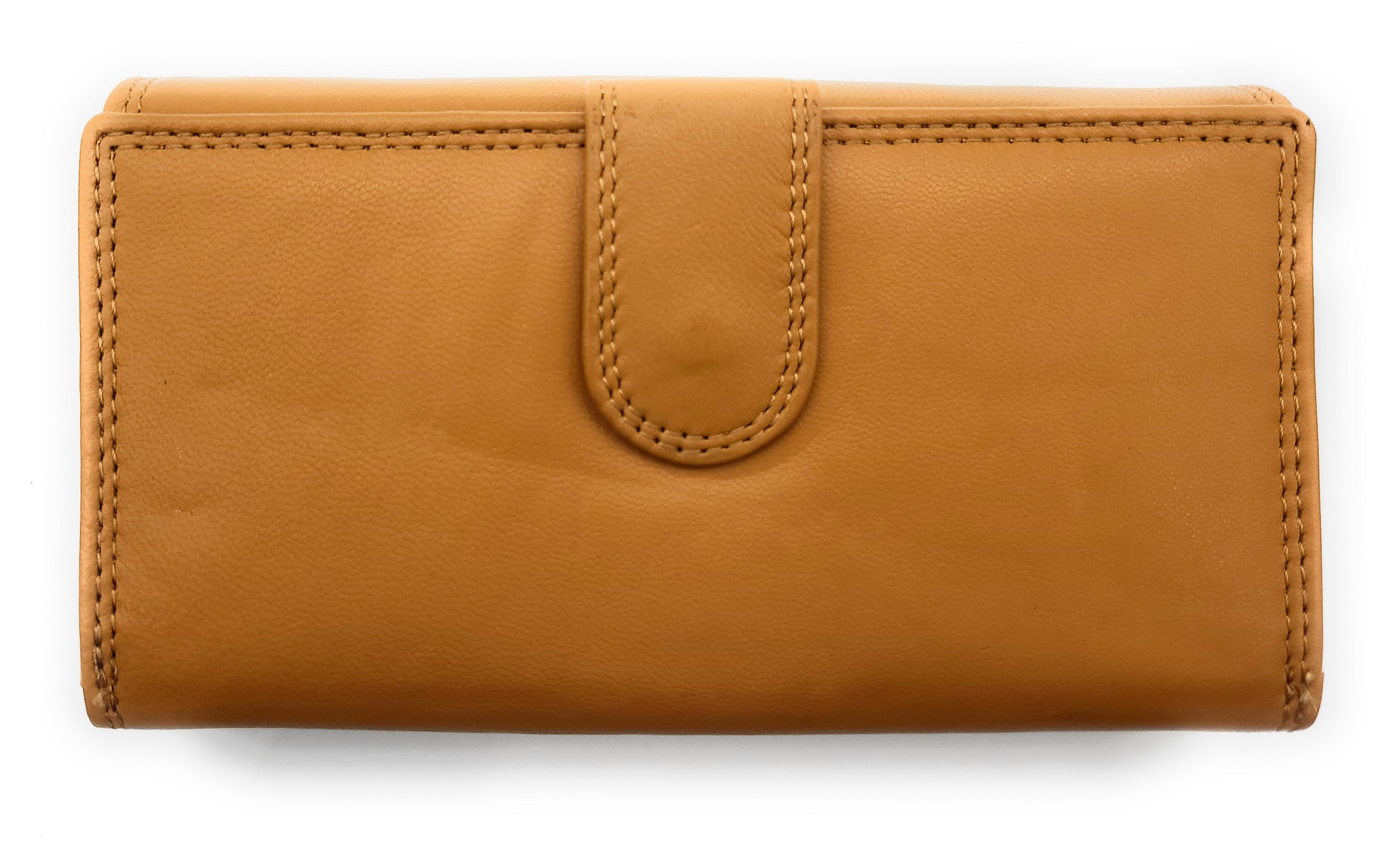 XXL Damenbörse Nappaleder RFID-Schutz – 18 Kartenfächer, Münzfach, Echtleder Geldbörse cognac