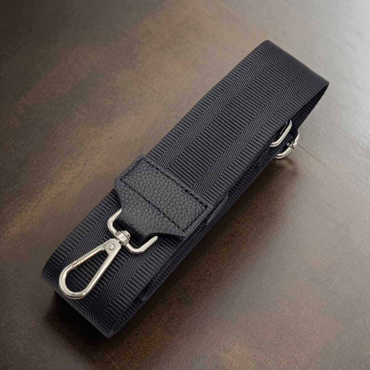 Ersatz Taschengurt Schultergurt Tragegurt Schulterriemen 5cm made in Italy schwarz silber