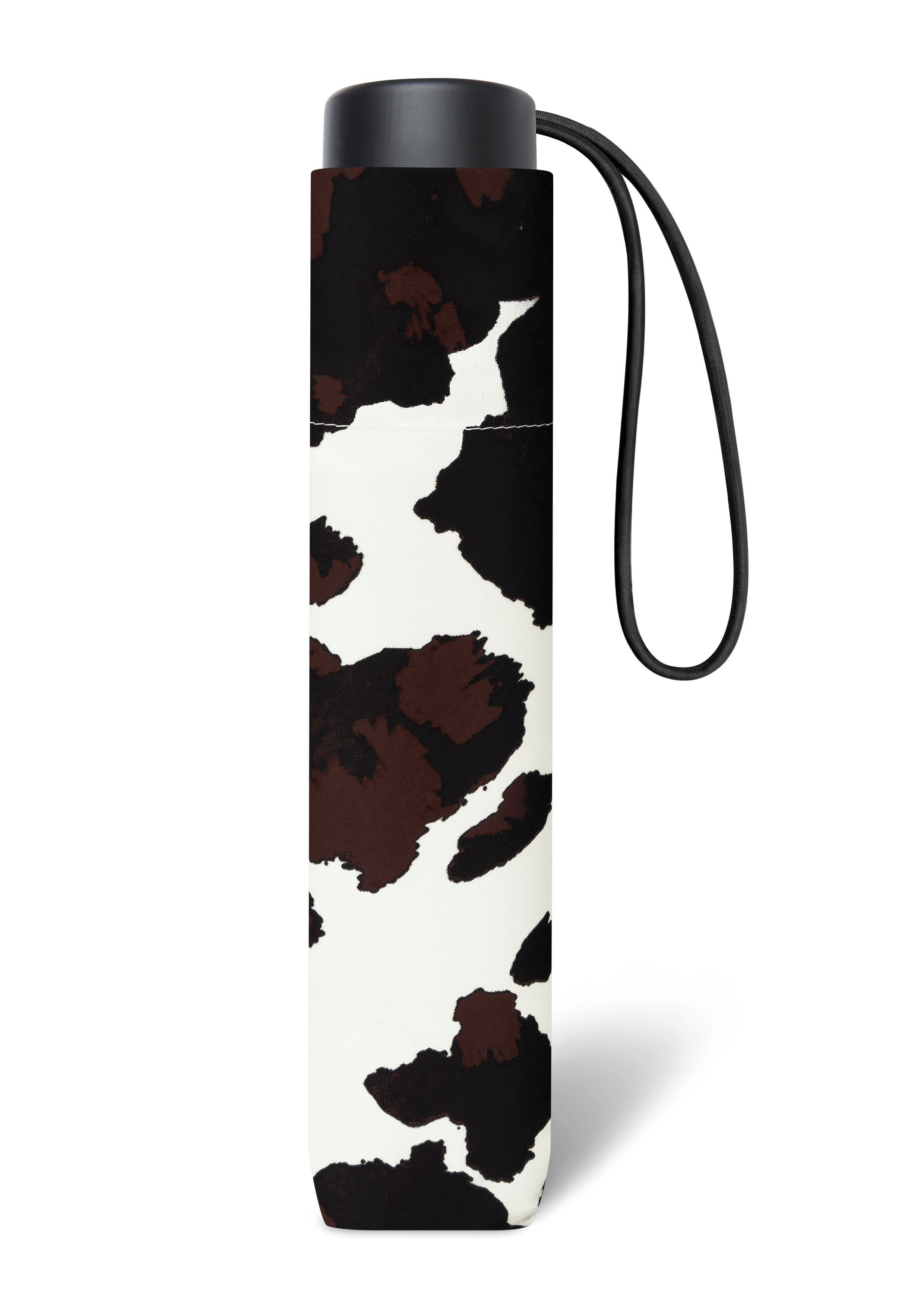 Regenschirm Taschenschirm Kuh-Print · Ø 93 cm · 8-teiliges Gestell · 287 g · manuelle Öffnung braun weiß