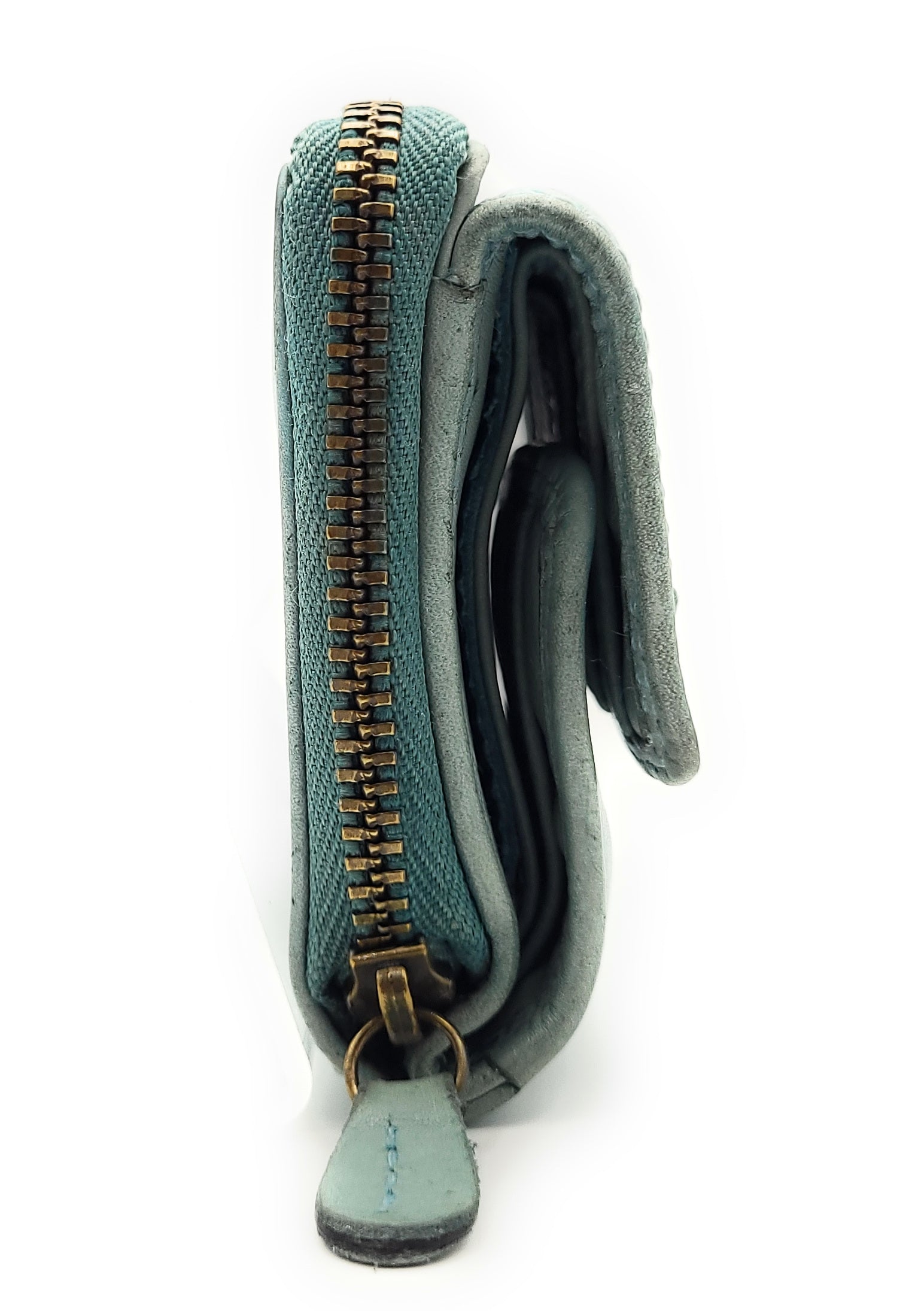 Hill Burry echt Leder Damen Mini Geldbörse Portemonnaie RFID Schutz Waschleder hellblau