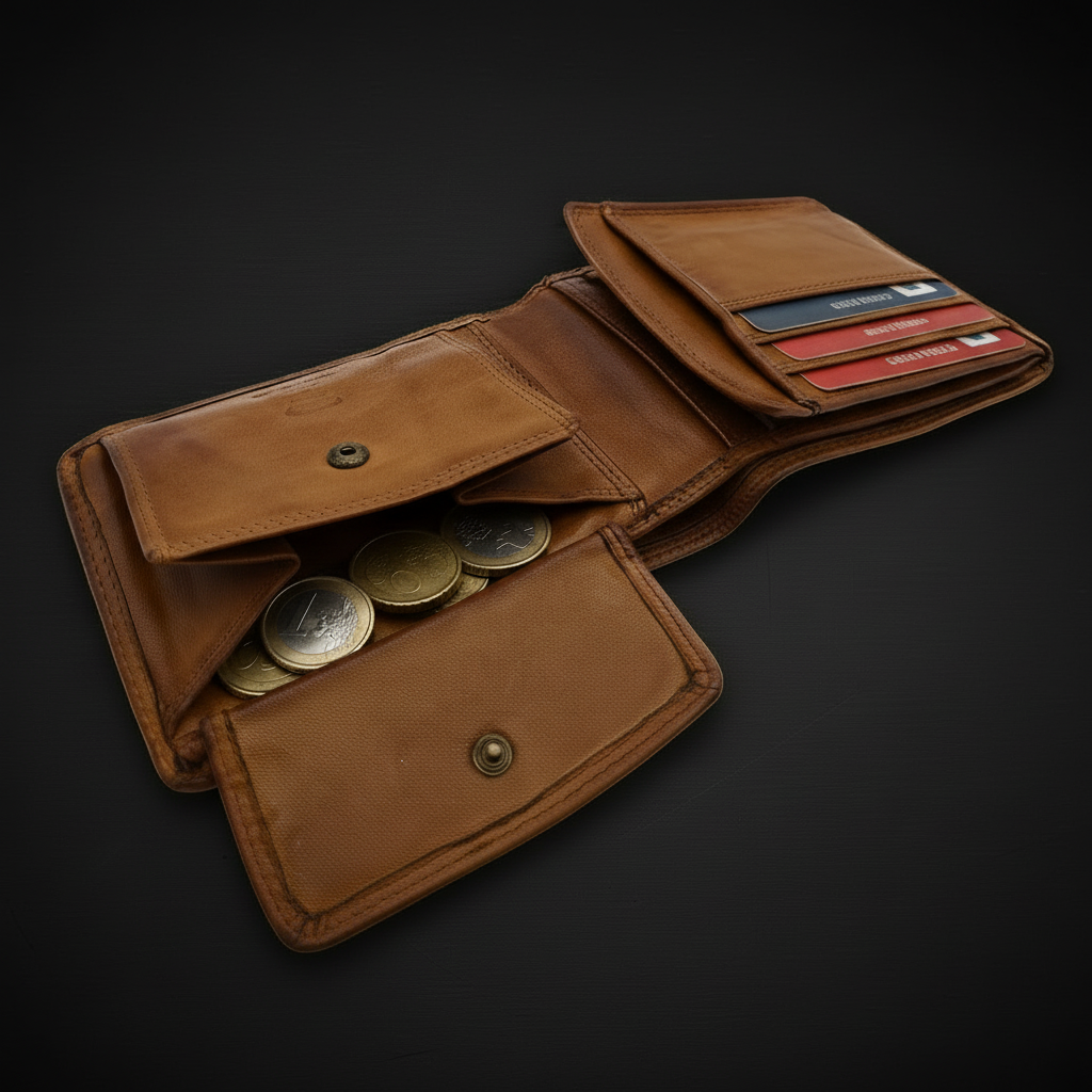 Hill Burry Flache Leder Geldbörse Herren mit RFID Schutz - Cognac Waschleder