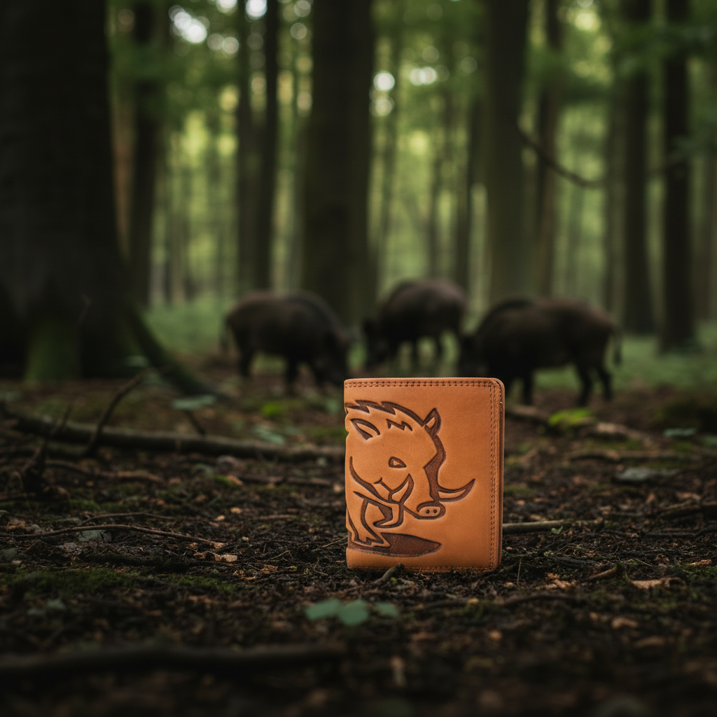 Hill Burry echt Leder Portemonnaie Geldbörse Geldbeutel Wildsau Eber RFID Schutz