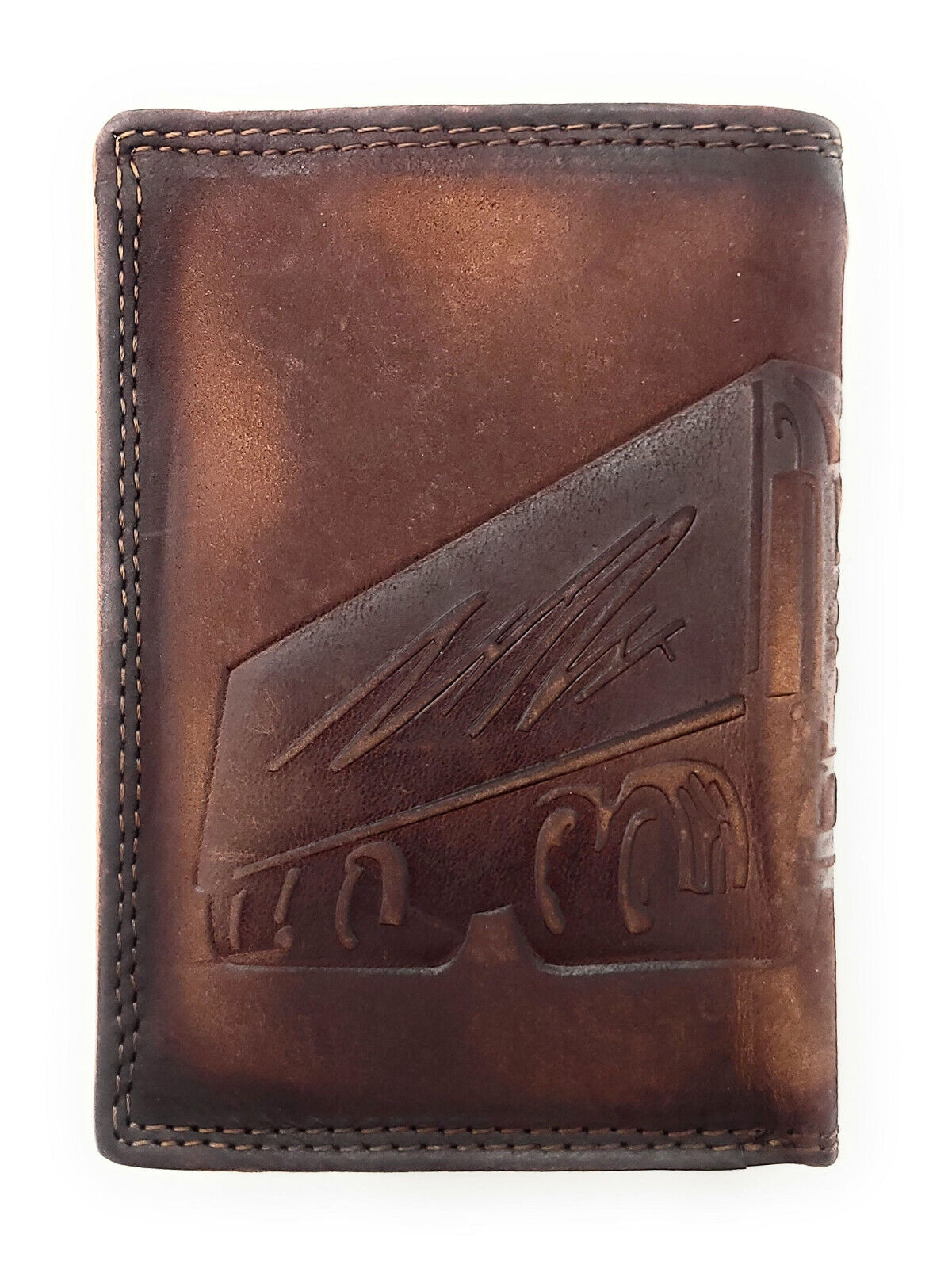 Ven Tomy echt Leder Herren Geldbörse Portemonnaie Truck Prägung für Trucker / LKW Fahrer