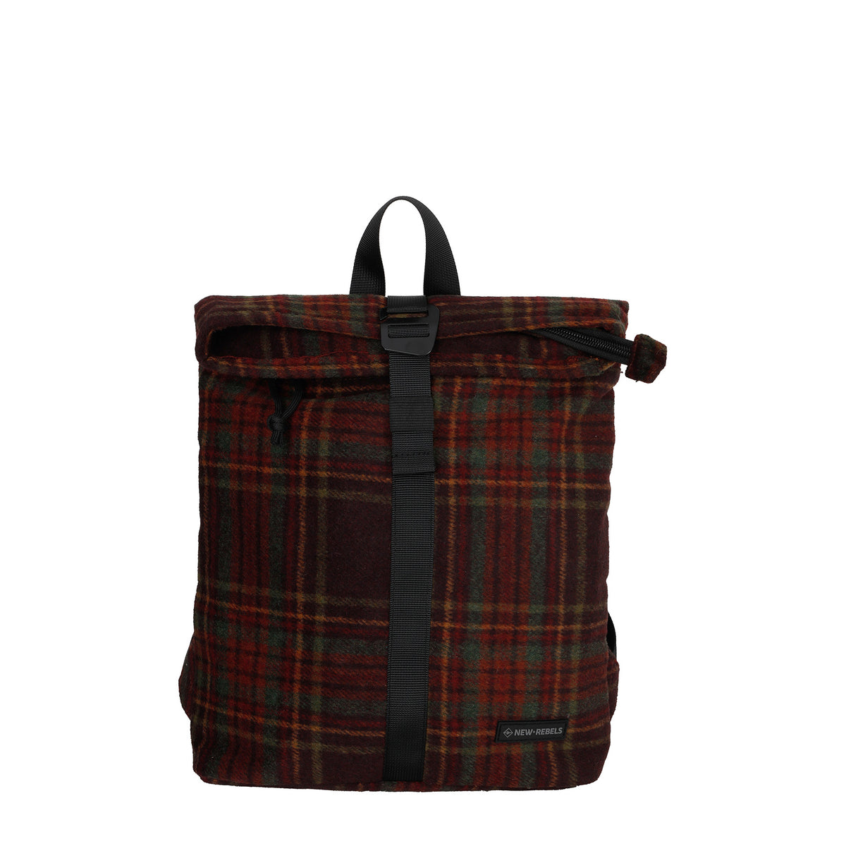 New Rebels Ribbi Roll Up Rolltop City Rucksack Los Angeles Scott Flanell karo burgundy