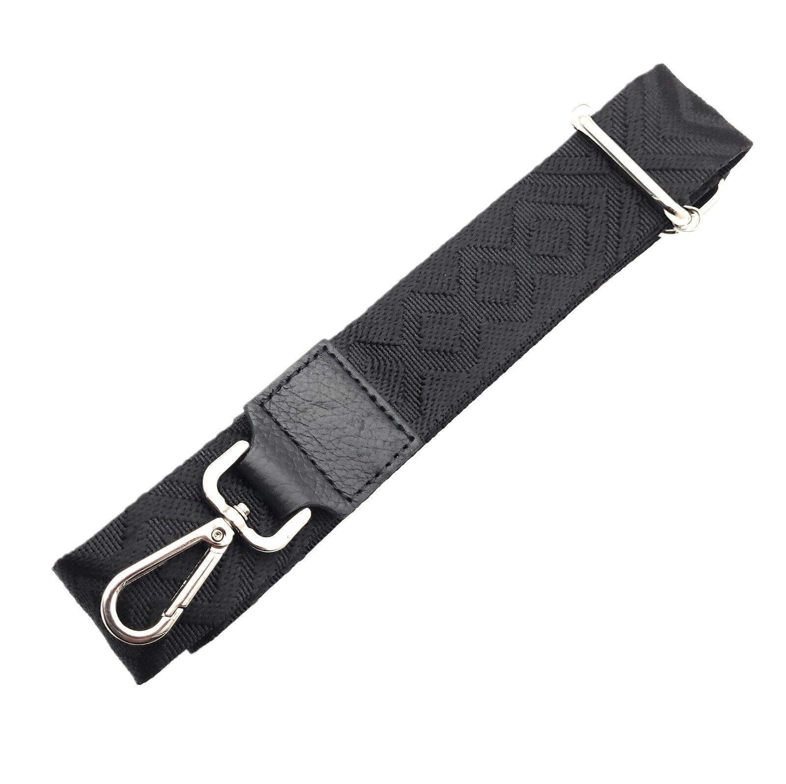 Ersatz Taschengurt Schultergurt Tragegurt Schulterriemen 4cm made in Italy schwarz silber
