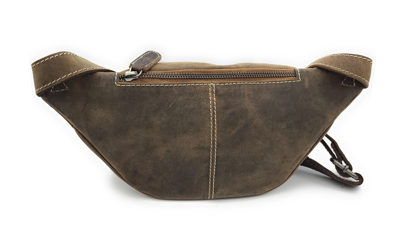 Ven Tomy Bauchtasche aus Hunterleder – robuste Leder-Gürteltasche mit 4 Fächern & verstellbarem Hüftgurt, Metallreißverschlüsse