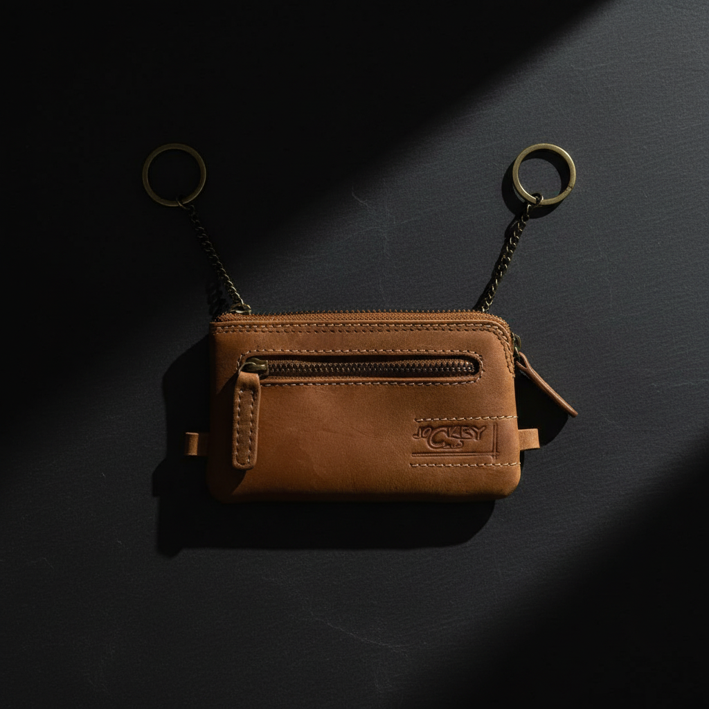 Jockey Club Schlüssel-Etui Mappe Schlüsseltasche Voll-Rind-Leder cognac braun