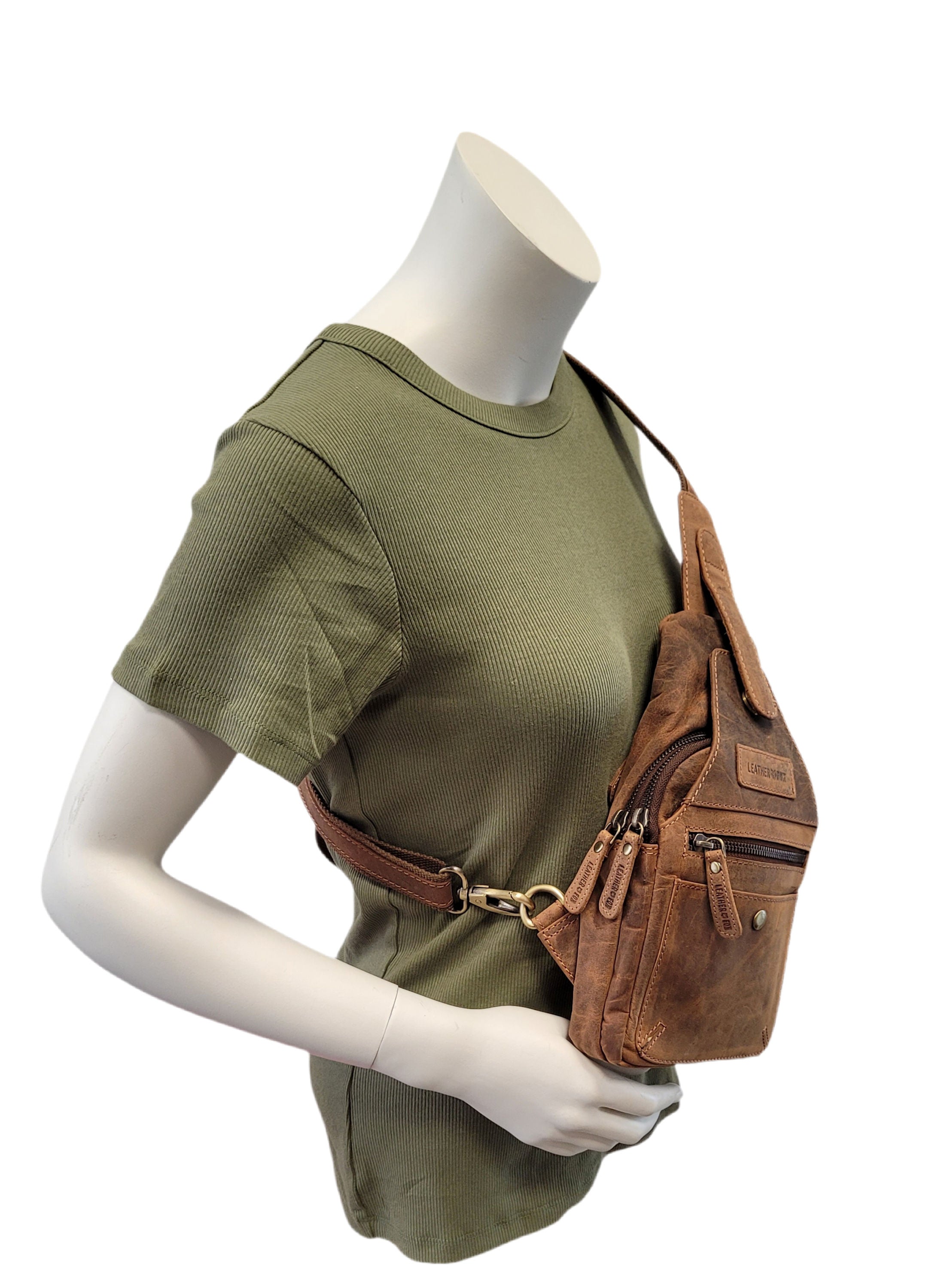 Leatherfox Slingbag Hunterleder | Echtleder Crossbody Bag | Damen & Herren | 30×15×8 cm