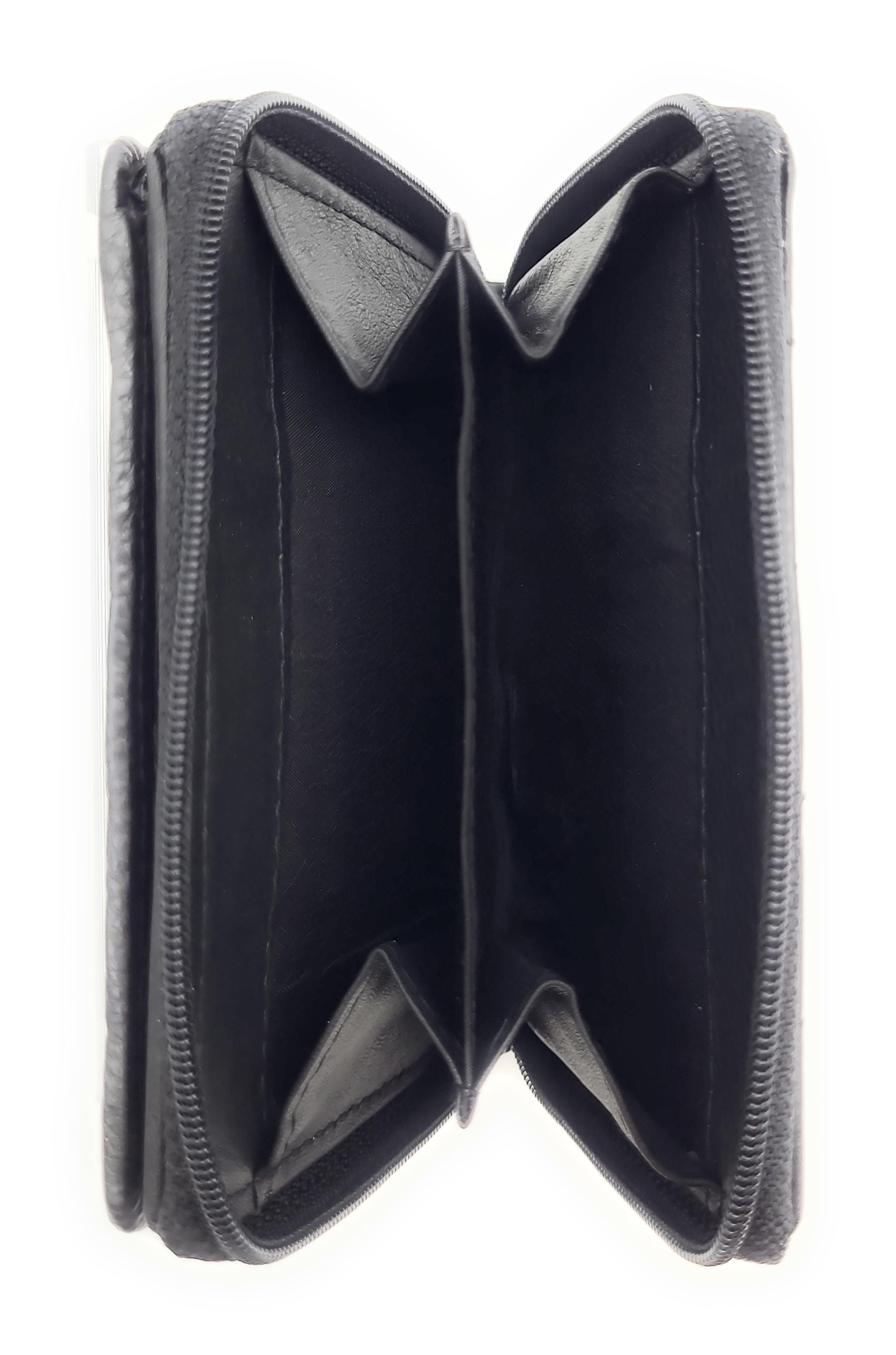 Damen Geldbörse RFID Schutz Nappaleder - Kompakt mit 6 Kartenfächern & Münzfach schwarz