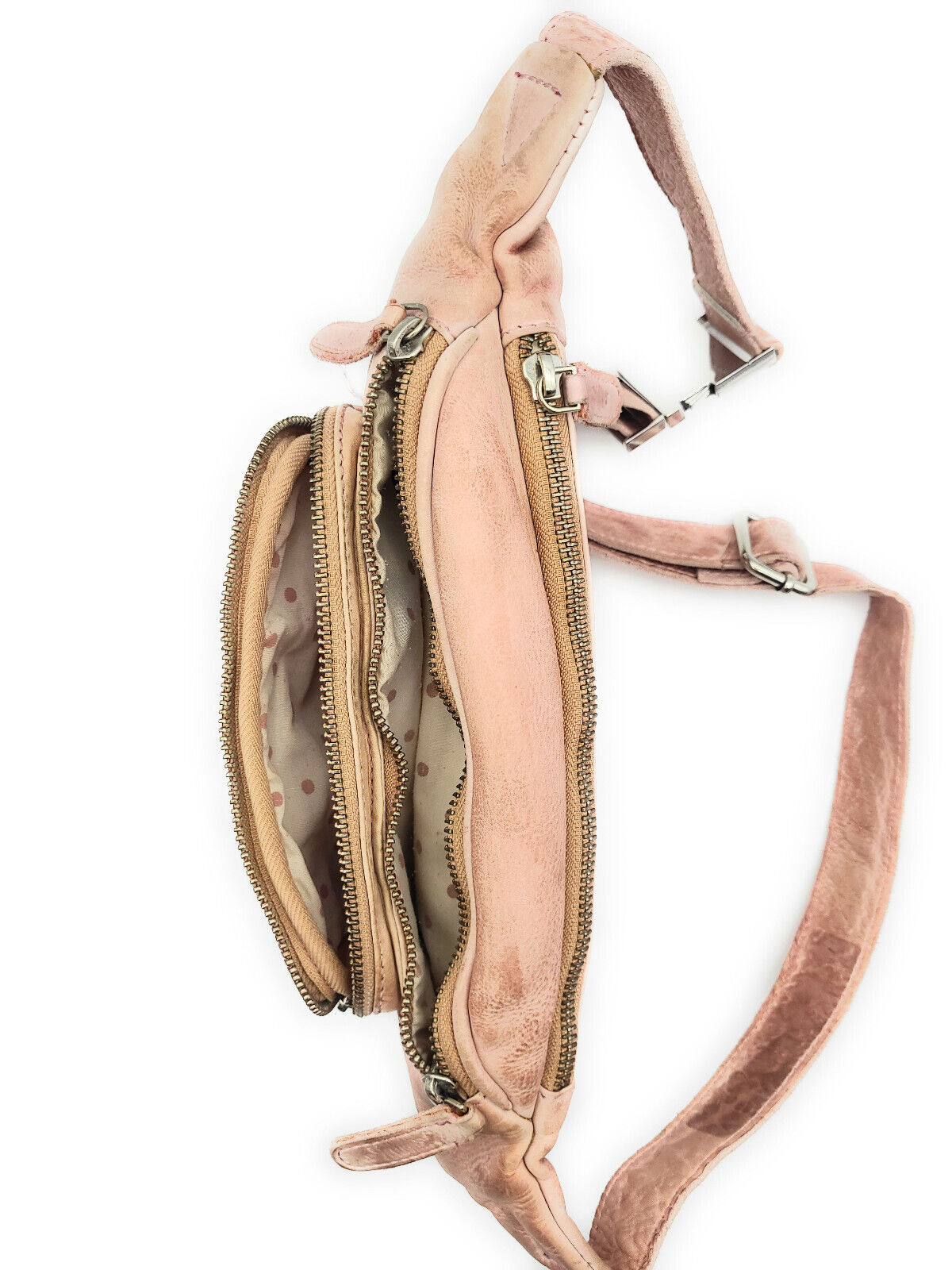 Ven Tomy Hüfttasche Bauchtasche Crossbody Bag Gürteltasche Waschleder dusty pink