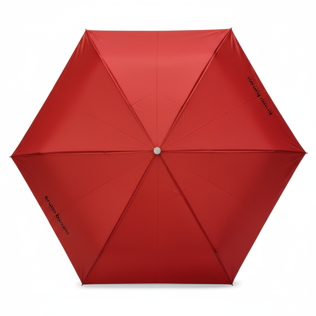 bruno banani Mini-Regenschirm – Handöffner, Stahl-Fiberglasgestell, Polyester Pongee, geriffelter Griff mit erhabenem Logo Rot