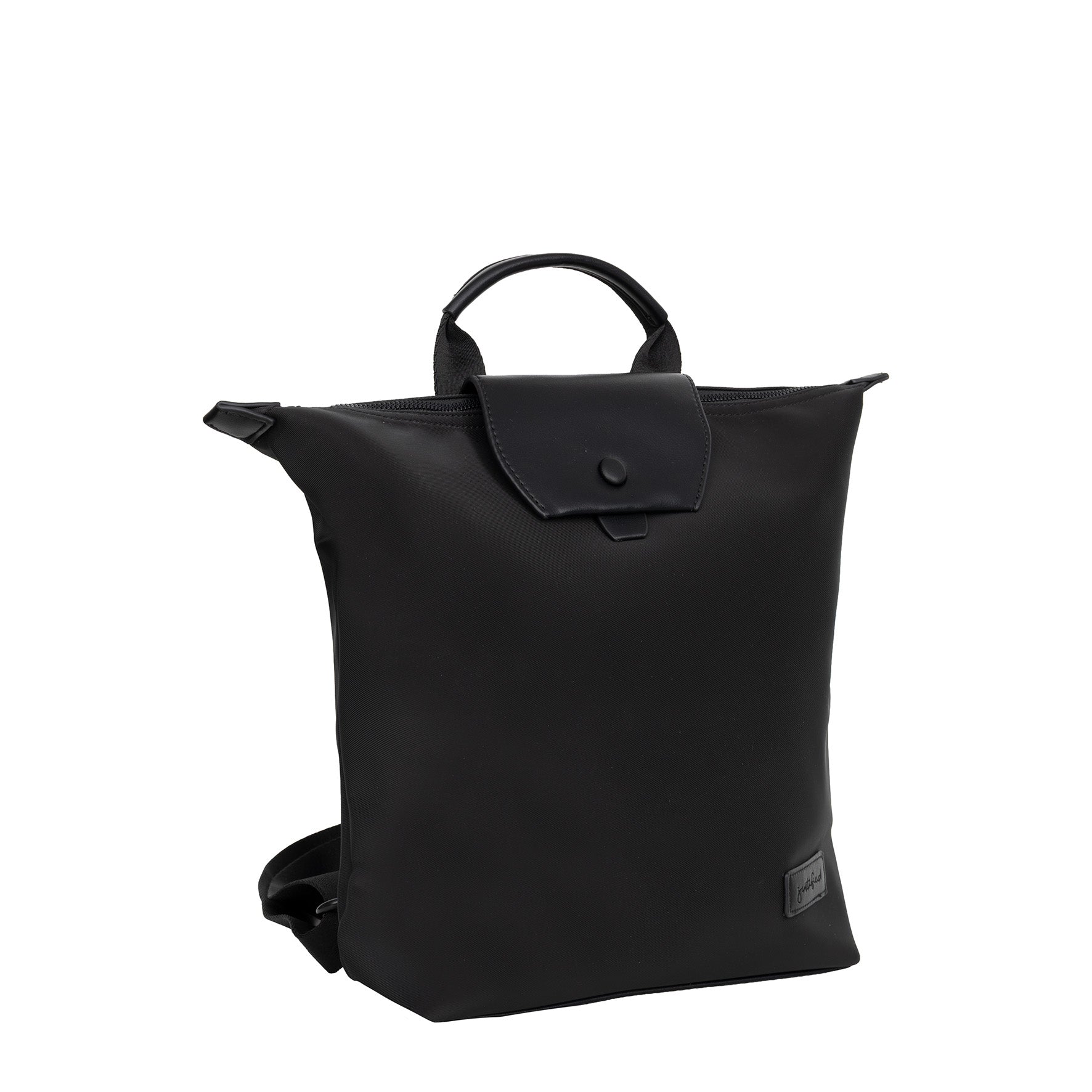 Justified Bags Rucksack „Edda“ – Schwarzer Cityrucksack aus Nylon, wasserabweisend, modern & funktional