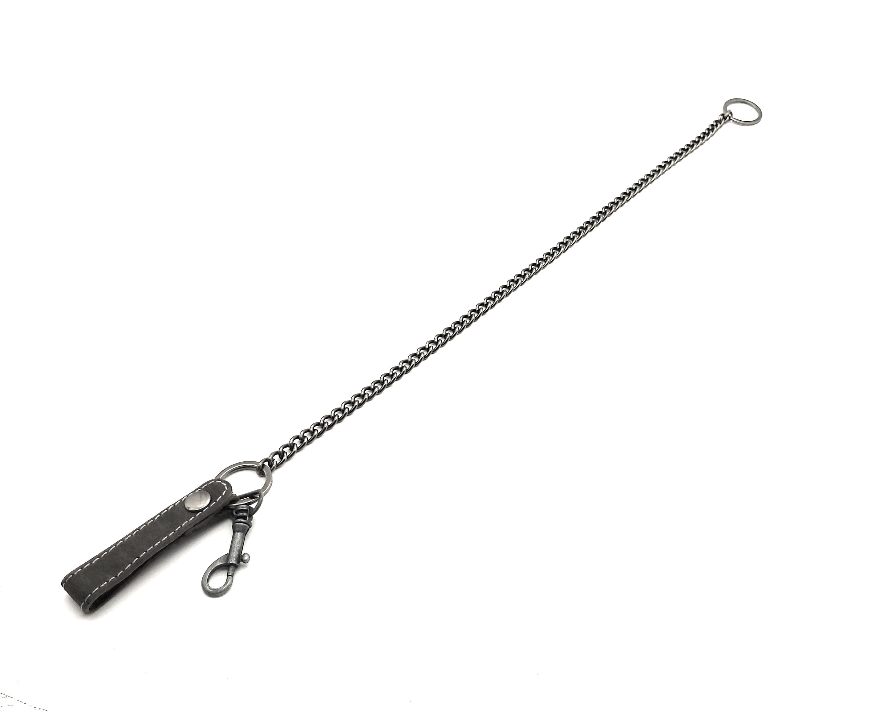 Jockey Club Sicherheitskette Metallkette Kellnerkette Kette für Kellner Geldbörse Kellnerbörse Bikerbörsen mit echt Lederschlaufe