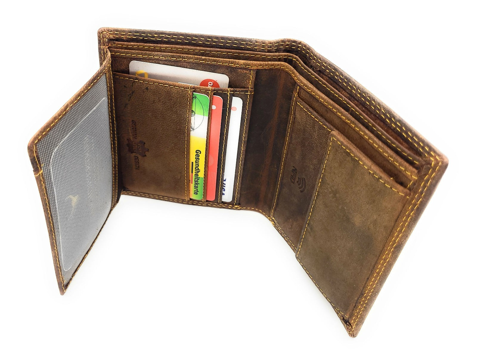 Hunterleder Portemonnaie Best Value Edition Hochformat mit RFID-Schutz – 7 Kartenfächer, Münzfach, Doppelnaht, bestes Preis-Leistungs-Verhältnis