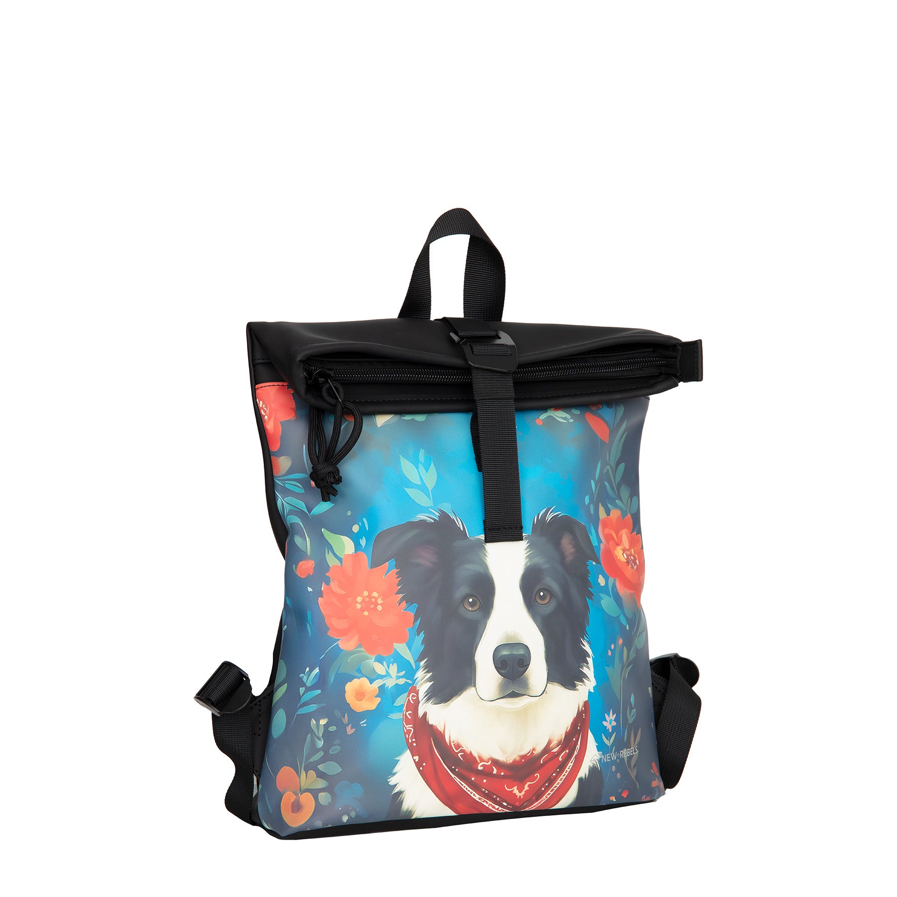 New Rebels Rolltop Rucksack Border Collie – Wasserabweisend, Cityrucksack Los Angeles