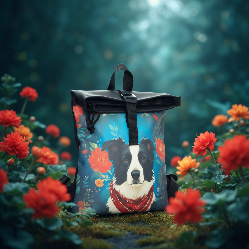 New Rebels Rolltop Rucksack Border Collie – Wasserabweisend, Cityrucksack Los Angeles