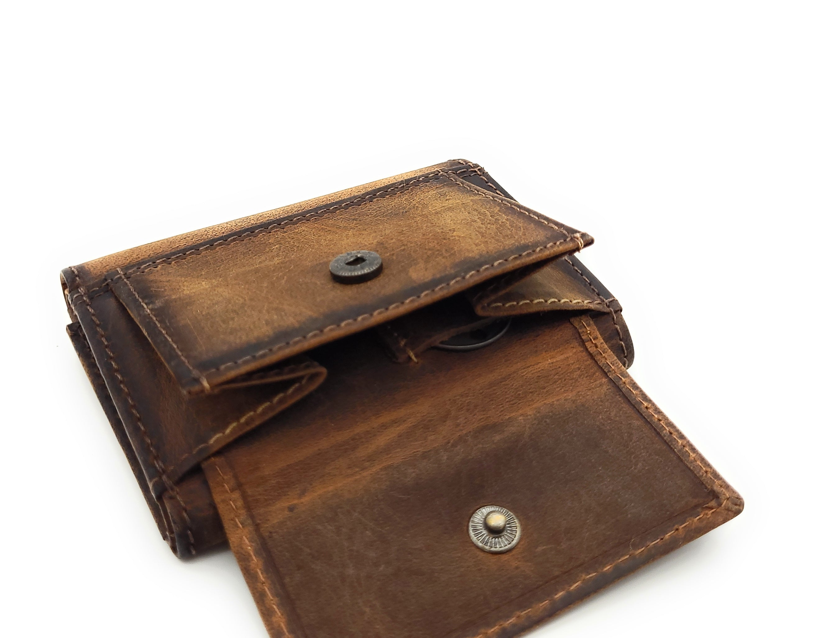 Mini Geldbörse Münzfach - schlankes Design aus echtem Leder