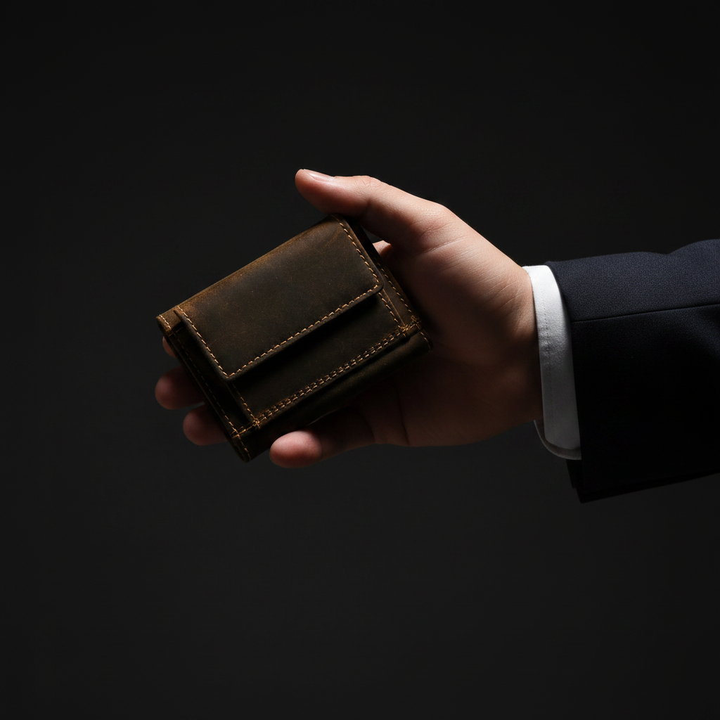 Jockey Club Mini Geldbörse aus Hunterleder | RFID-Schutz & Vintage Design cognac braun