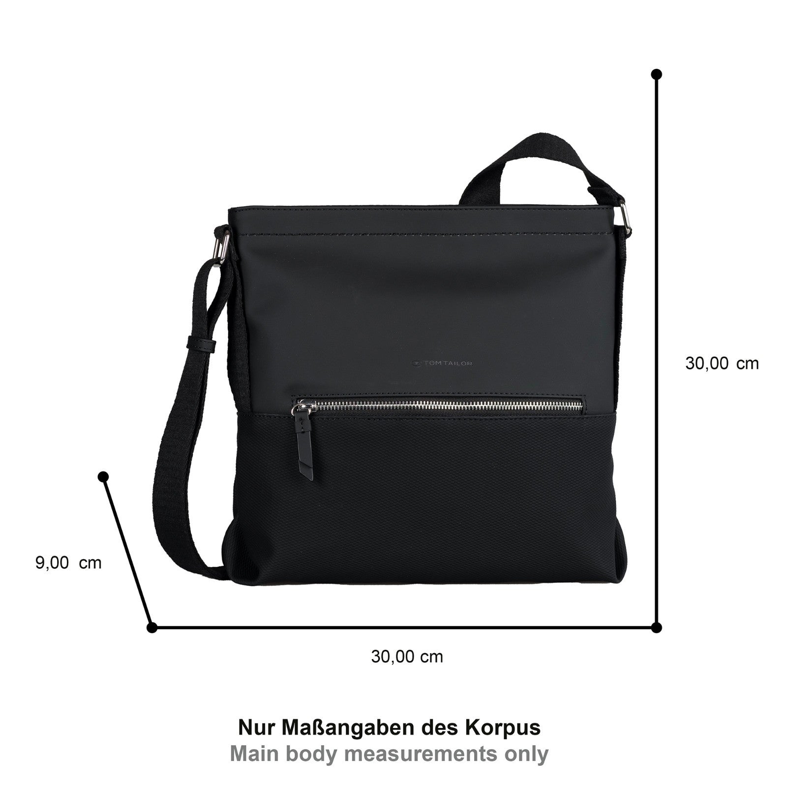 Tom Tailor Umhängetasche Erin Damen – mittelgroß 30x9x30 cm – 6 Fächer – Schultertasche casual Style Handtasche schwarz