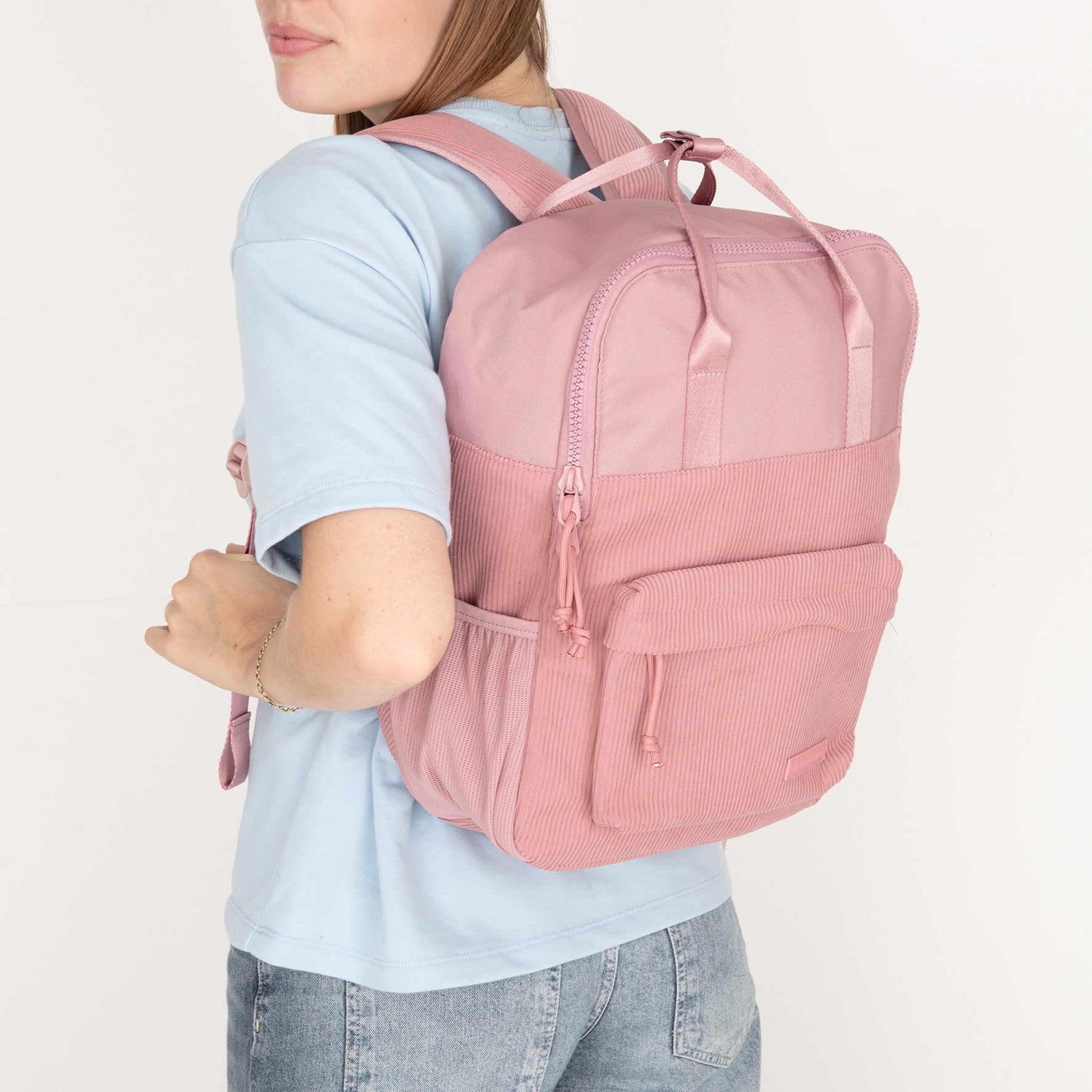 New Rebels Rucksack Ribbi Springfield mit Kordoptik und Tabletfach pink