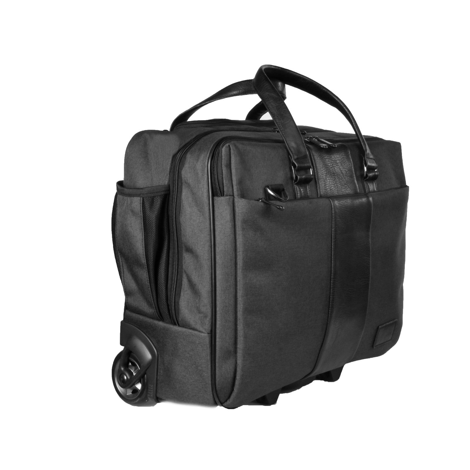 Dermata Office Case Trolley 46x37x21 cm | Laptopfach 17" | Polycanvas | Business Reisetasche mit Rollen & Organizer schwarz