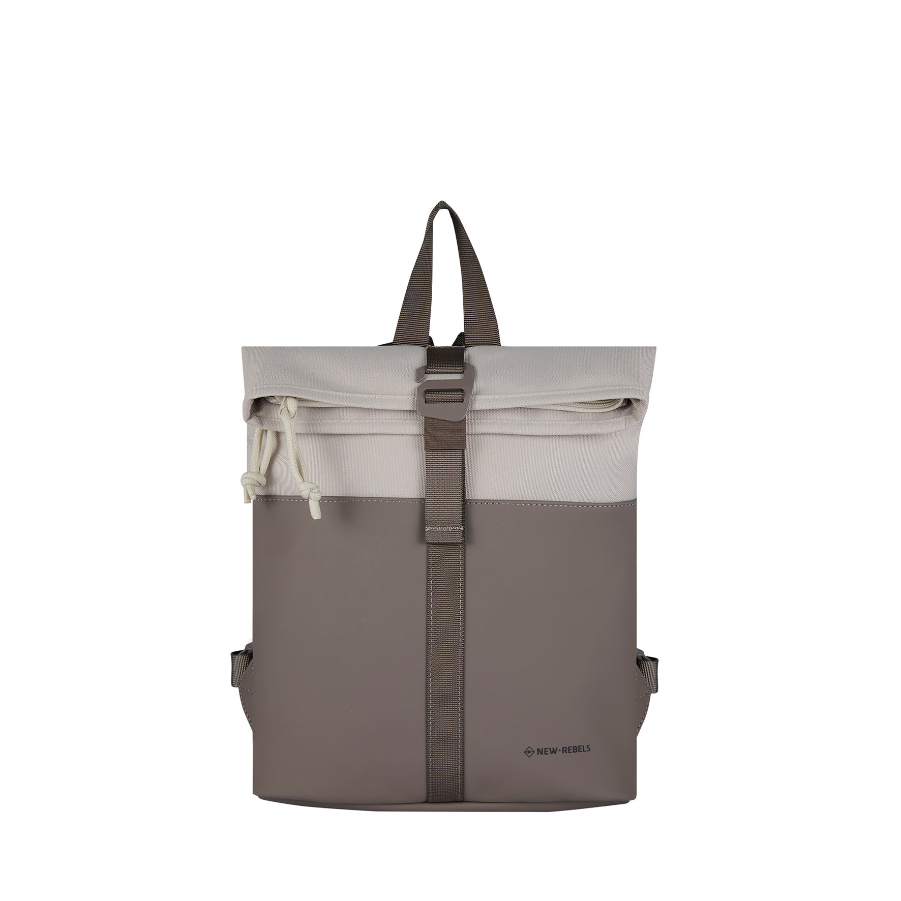 New Rebels Backham Roll Up Rolltop City Rucksack Los Angeles wasserabweisend Grau Beige