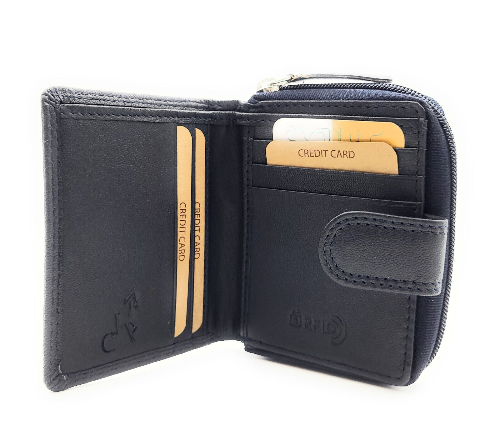 Jockey Club Basic echt Leder Mini Geldbörse Portemonnaie mit RFID Schutz navy