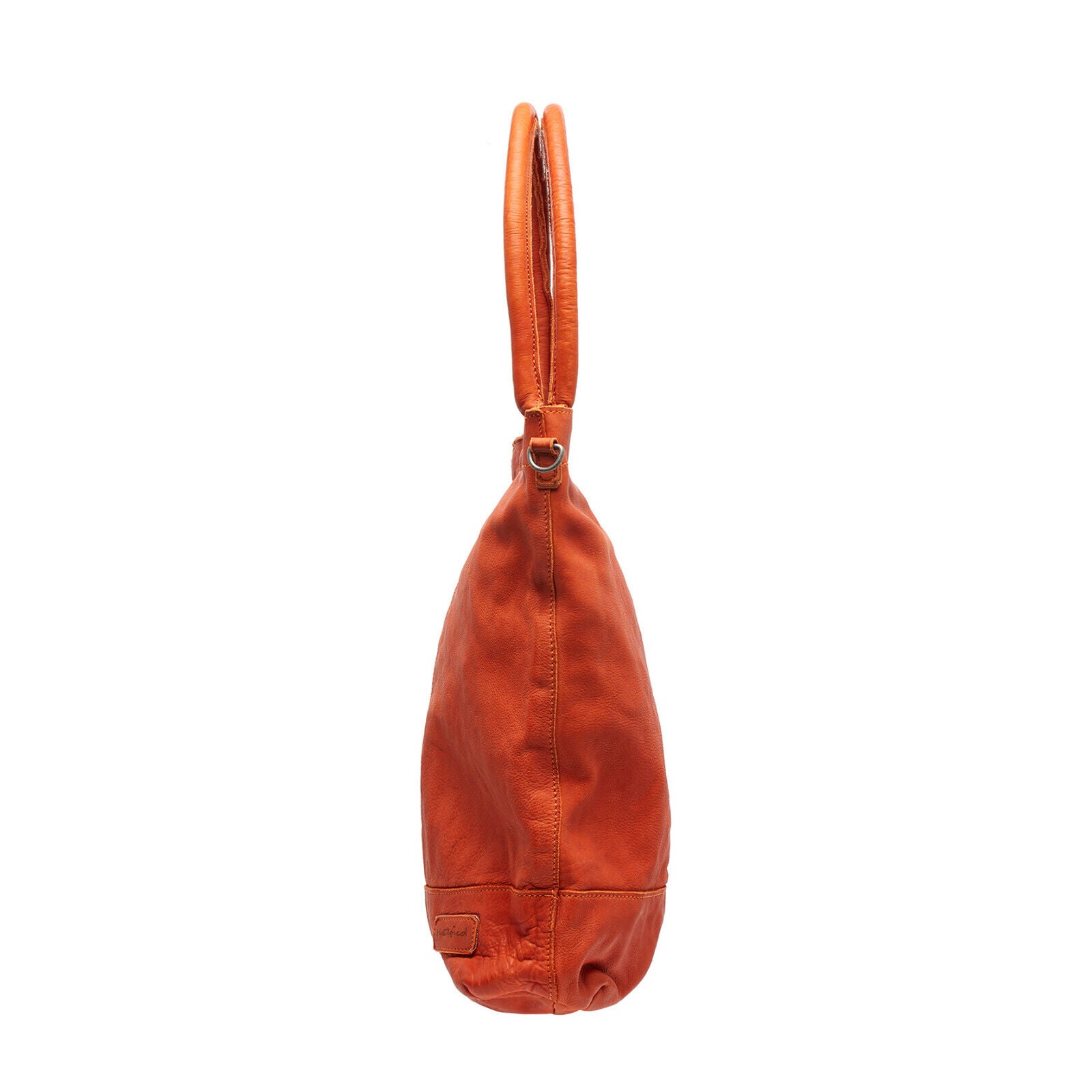 echt Leder Damen Shopper Handtasche Lederhenkel und abnehmbarer Schultergurt Amber orange