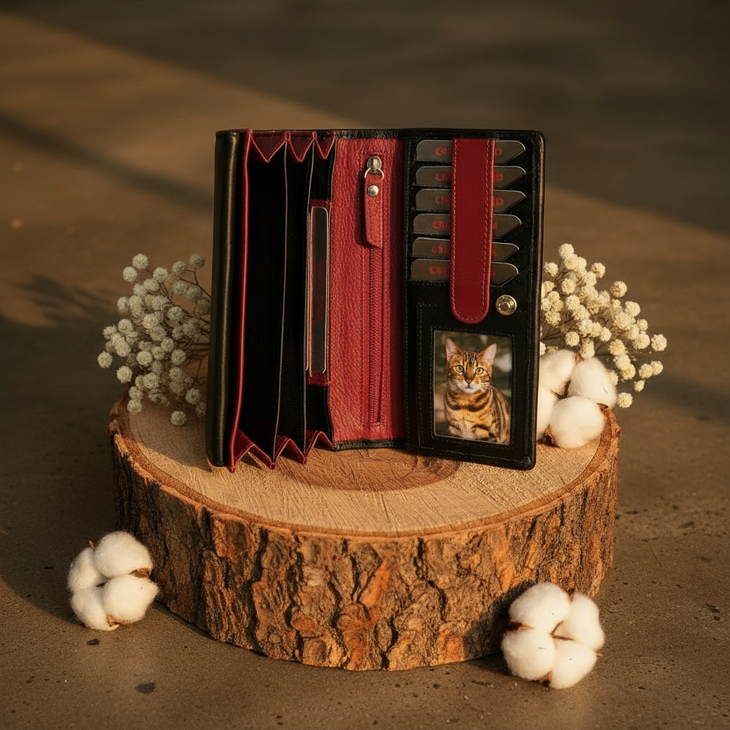 Jockey Club echt Leder Damen Geldbörse Portemonnaie mit RFID Schutz bicolor schwarz rot