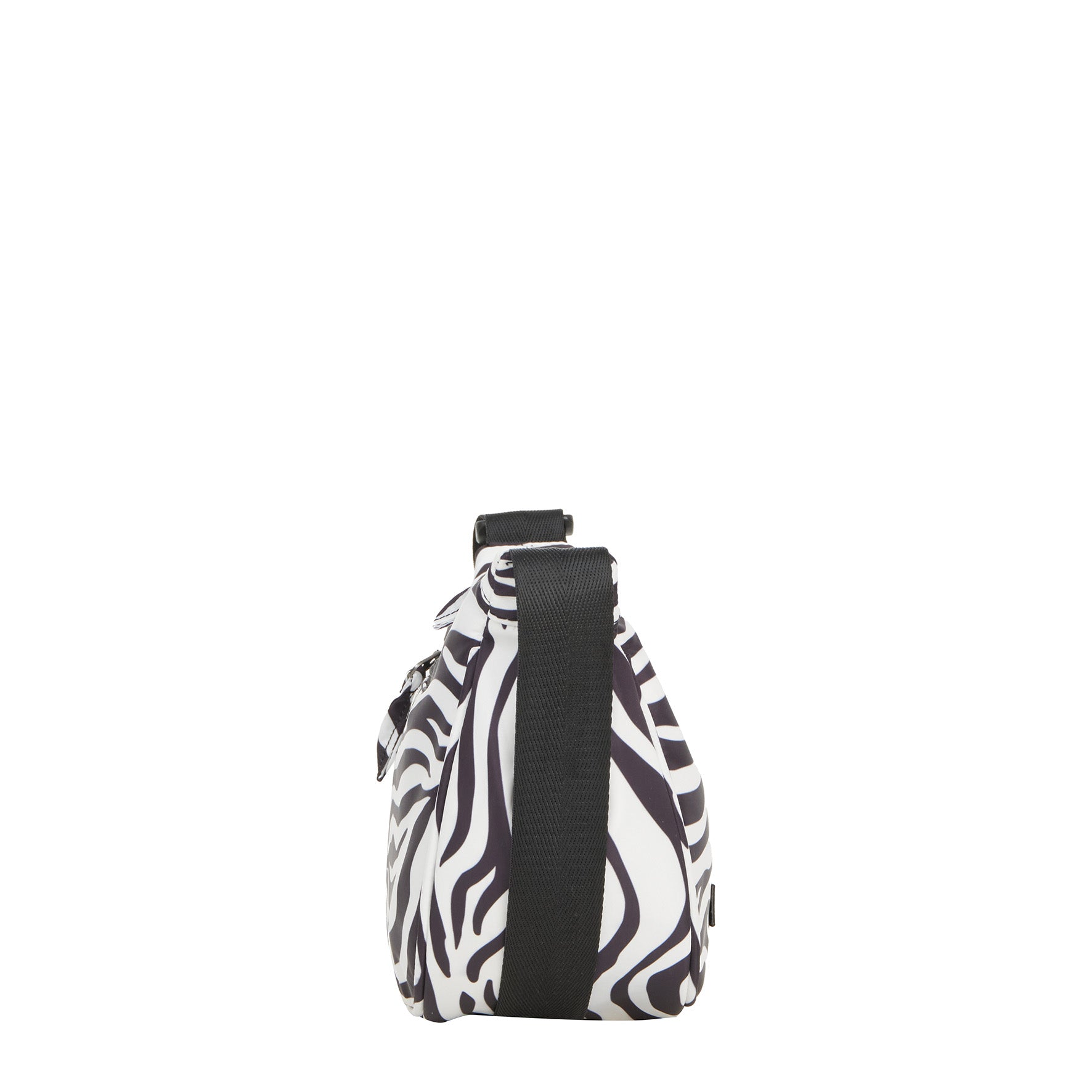 New Rebels Moonbag „Stay Wild" – Crossbody-Tasche mit Zebra-Print, Nylon, 32 × 16 cm