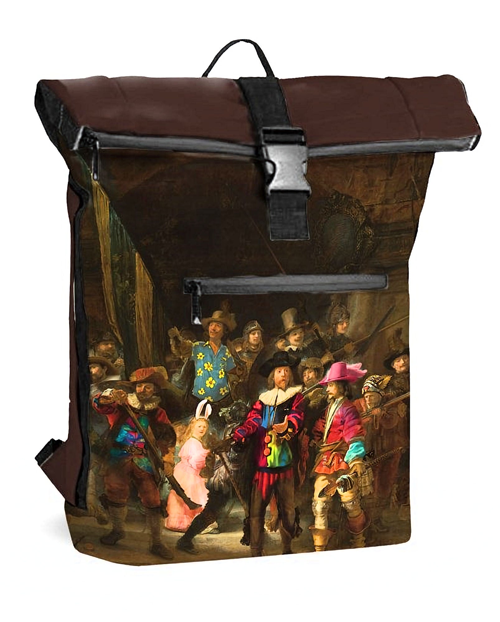 New Rebels Rucksack New York – Stylischer Rolltop mit Kunstmotiv Nachtwache, wasserabweisend & praktisch