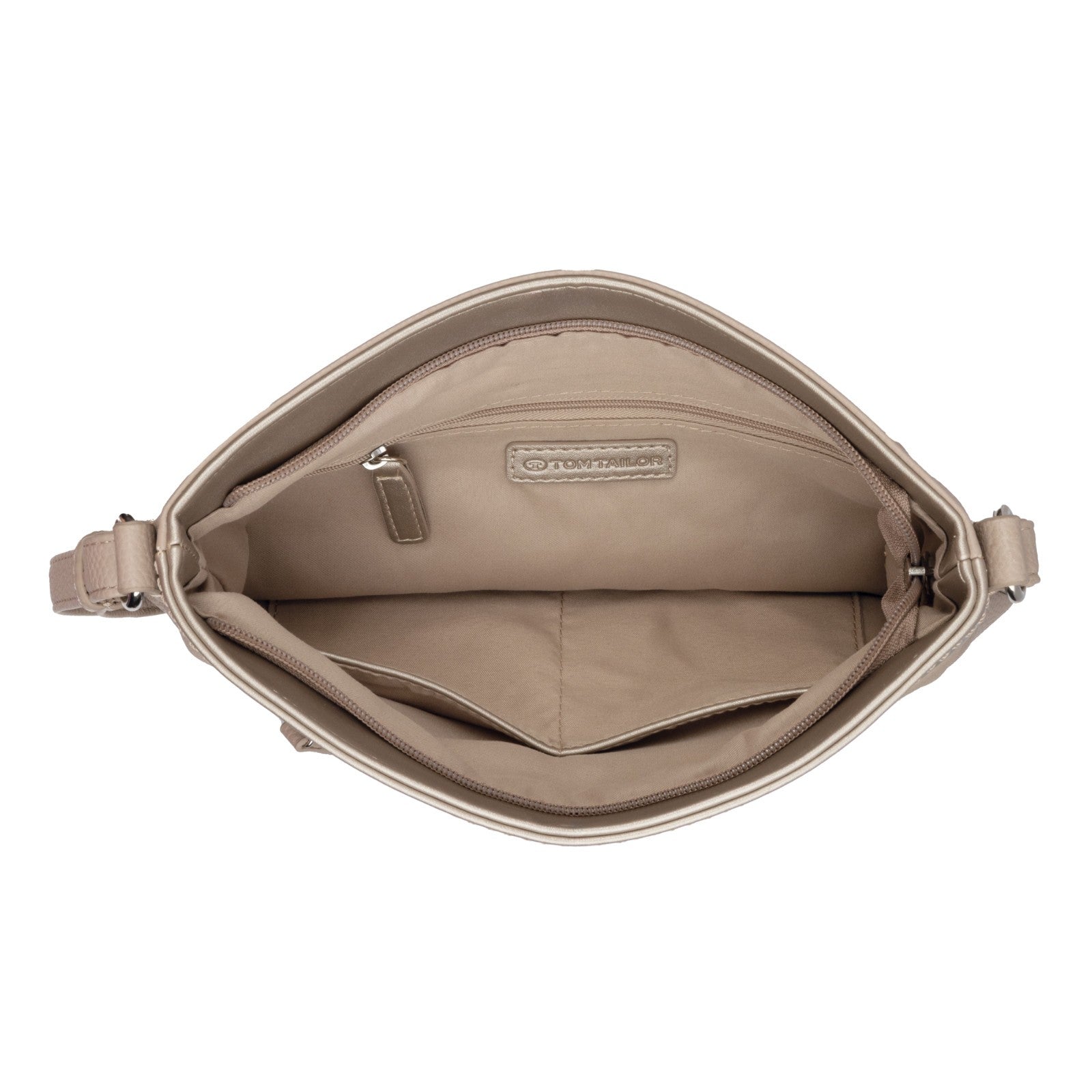 Tom Tailor Umhängetasche Nicolina – PU Handtasche mit Reißverschluss & Fächern – 27,5x10x23 cm mixed taupe
