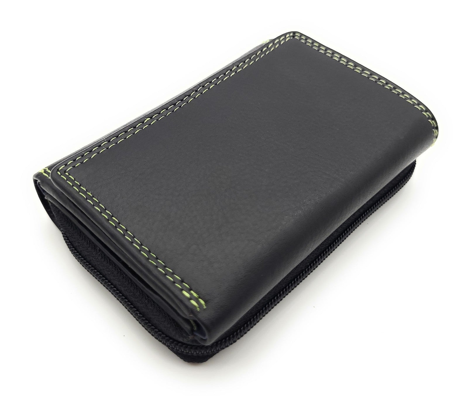 Jockey Club Rio Piccolino Damen Mini Geldbörse Leder RFID-Schutz Münzfach tropische Farben schwarz / bunt