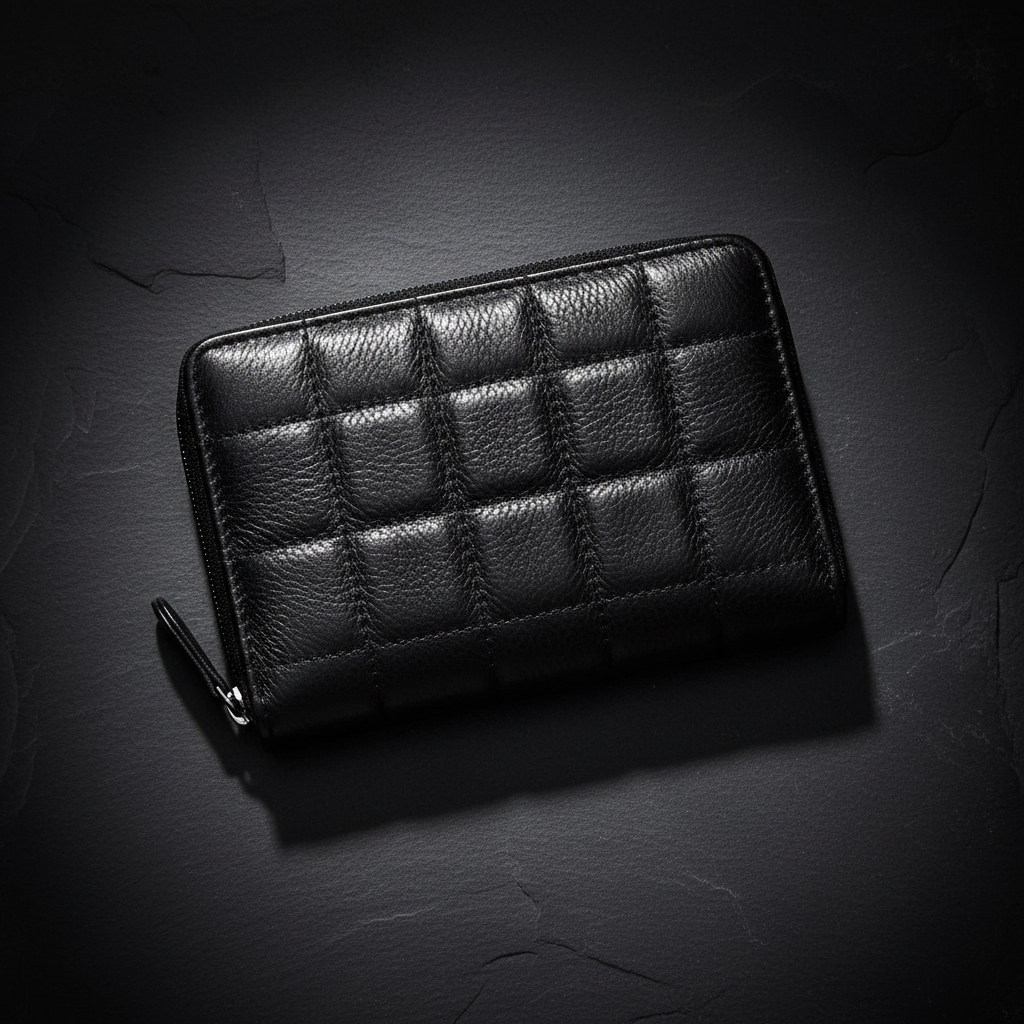 Damen Geldbörse RFID Schutz Nappaleder - Kompakt mit 6 Kartenfächern & Münzfach schwarz