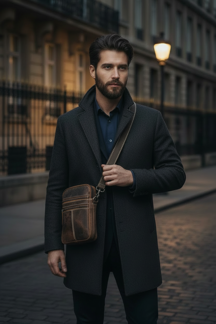 Umhängetasche Büffelleder Vintage Braun – Herren & Unisex | VEN-TOMY® Genuine Leather