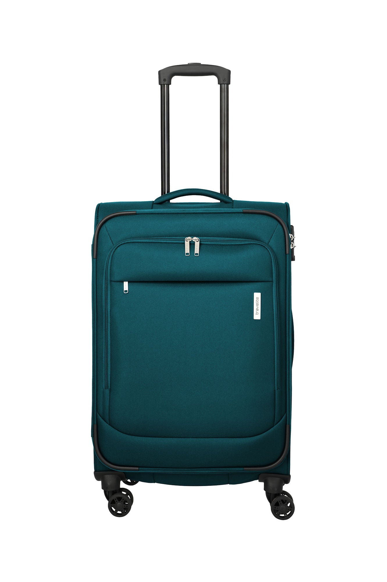 Travelite Priego Trolley M 66 cm – Mittelgroßer Koffer mit 4 Rollen & Zahlenschloss petrol