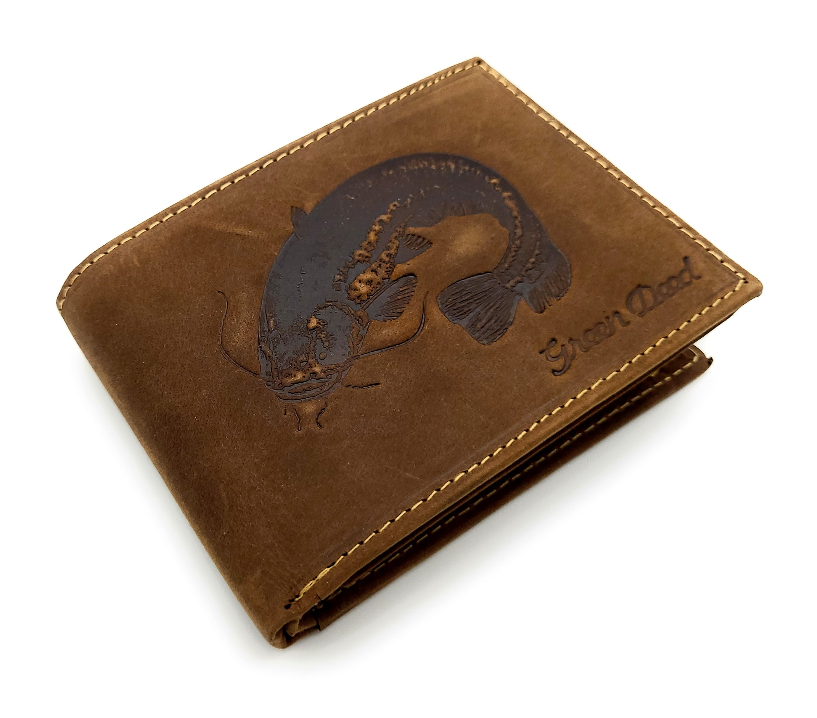 Green Deed Herren Geldbörse Hunterleder | Wels-Prägung & RFID-Schutz | Dunkelbraun | Geschenkbox