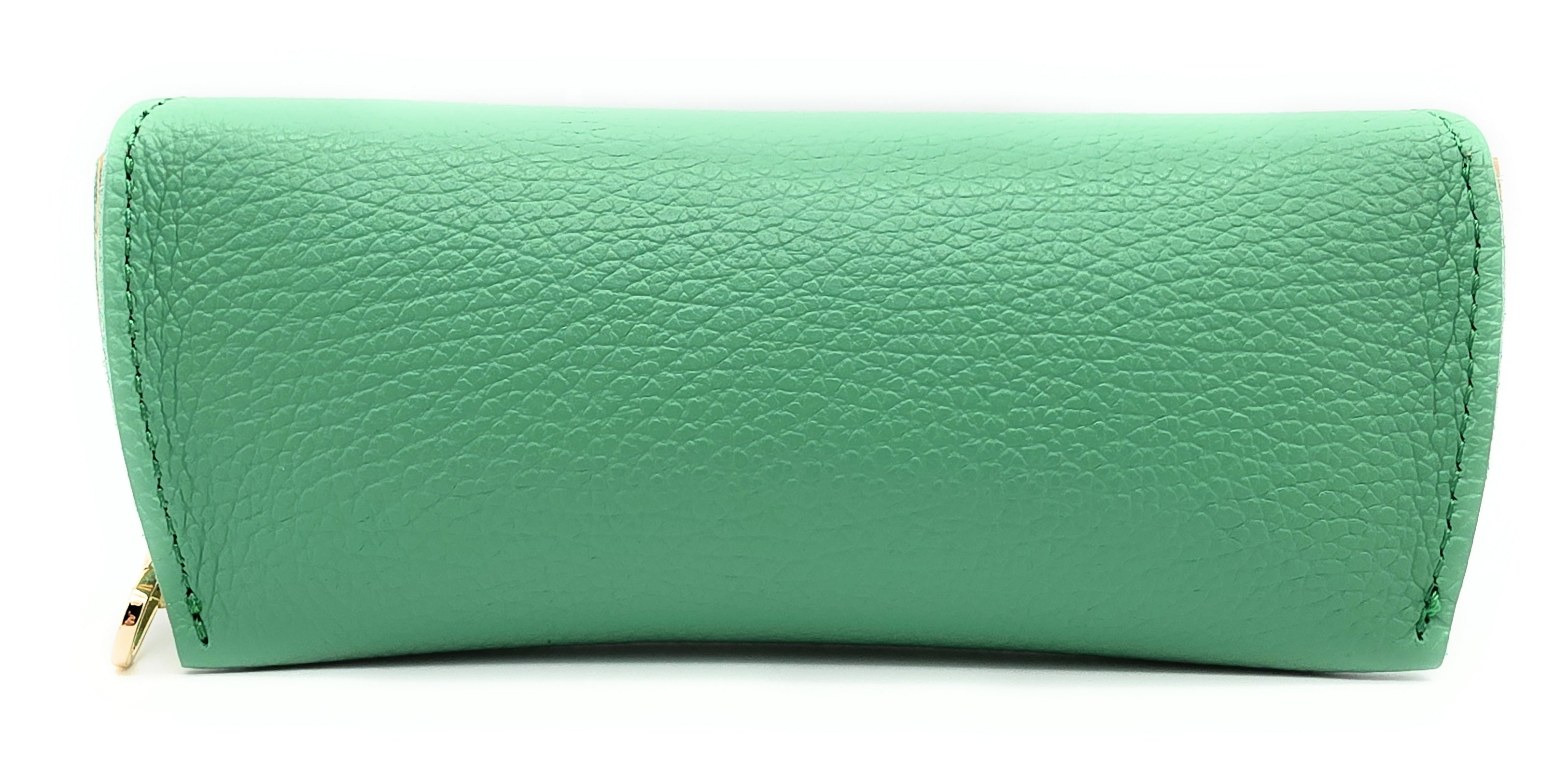 Brillenetui aus echtem Leder mit Magnetverschluss und Karabinerkette – Made in Italy mint