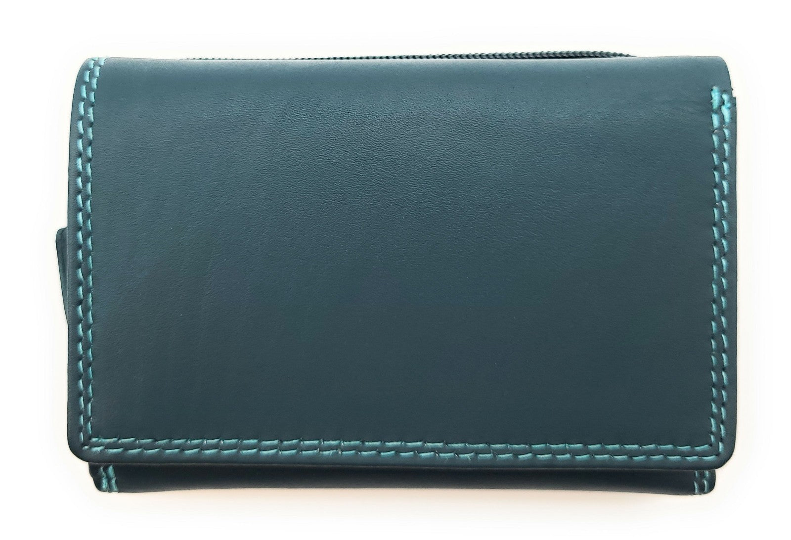 Jockey Club Rio Piccolino Damen Mini Geldbörse Leder RFID-Schutz Münzfach tropische Farben petrol / bunt