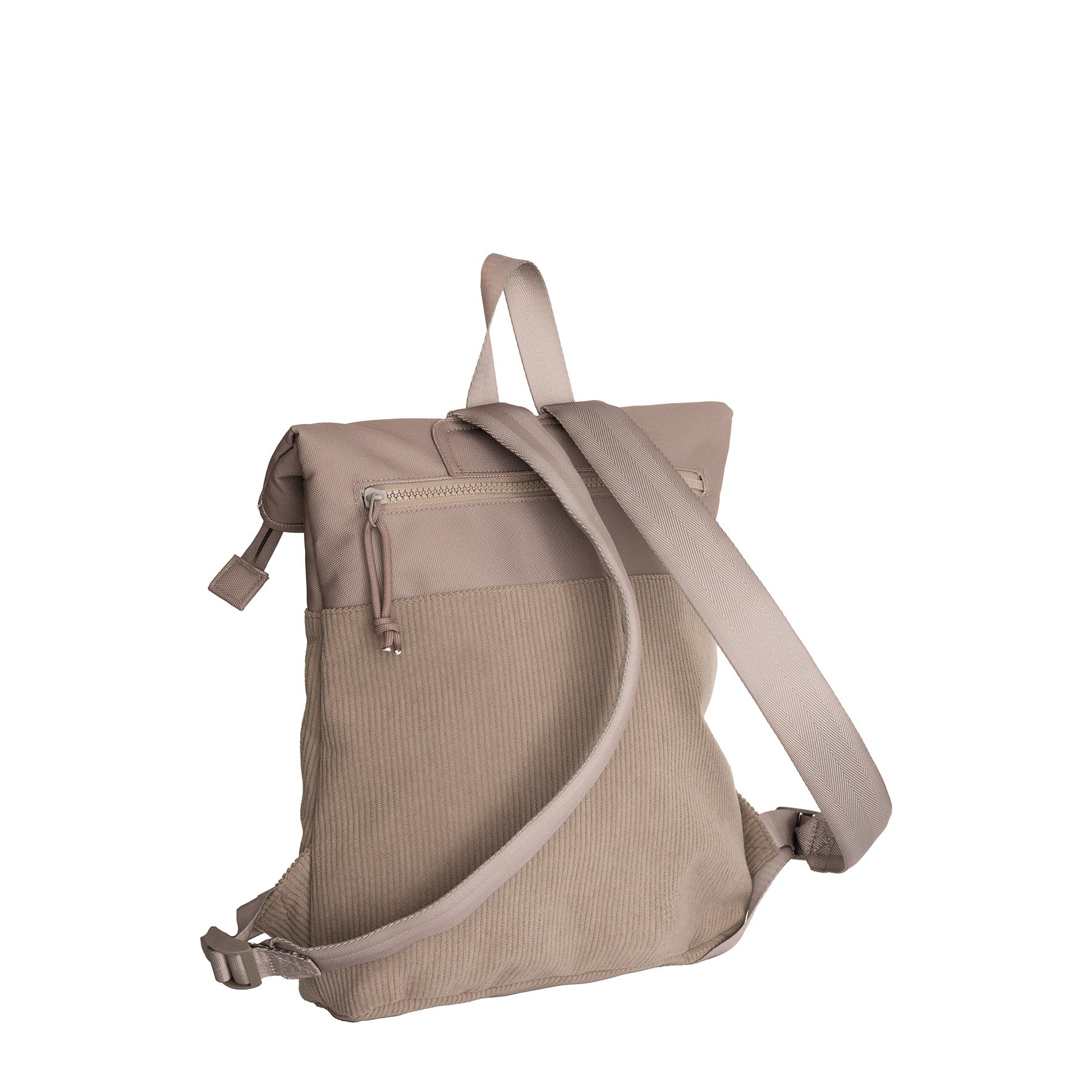 New Rebels Ribbi Roll Up Rolltop City Rucksack Los Angeles Kordoptik taupe