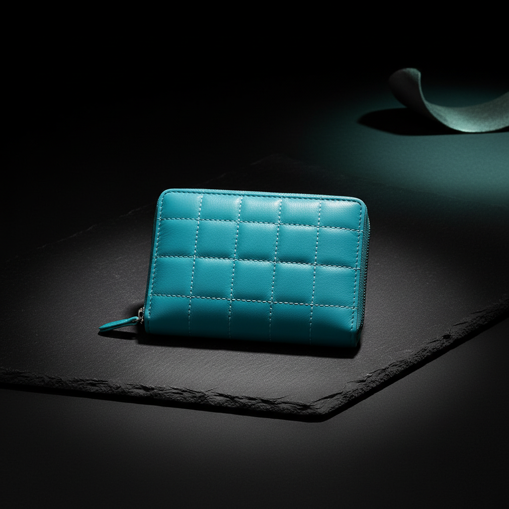 Damen Geldbörse RFID Schutz Nappaleder - Kompakt mit 6 Kartenfächern & Münzfach türkis