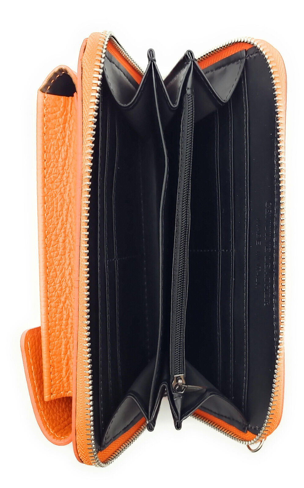 echt Leder Handybörse Smartphonetasche Geldbörse Umhängetasche made in Italy orange