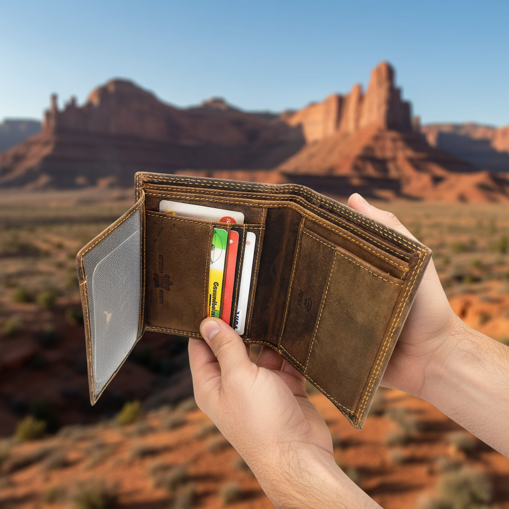 Hunterleder Portemonnaie Hochformat mit RFID-Schutz – 7 Kartenfächer, Münzfach, Doppelnaht, bestes Preis-Leistungs-Verhältnis