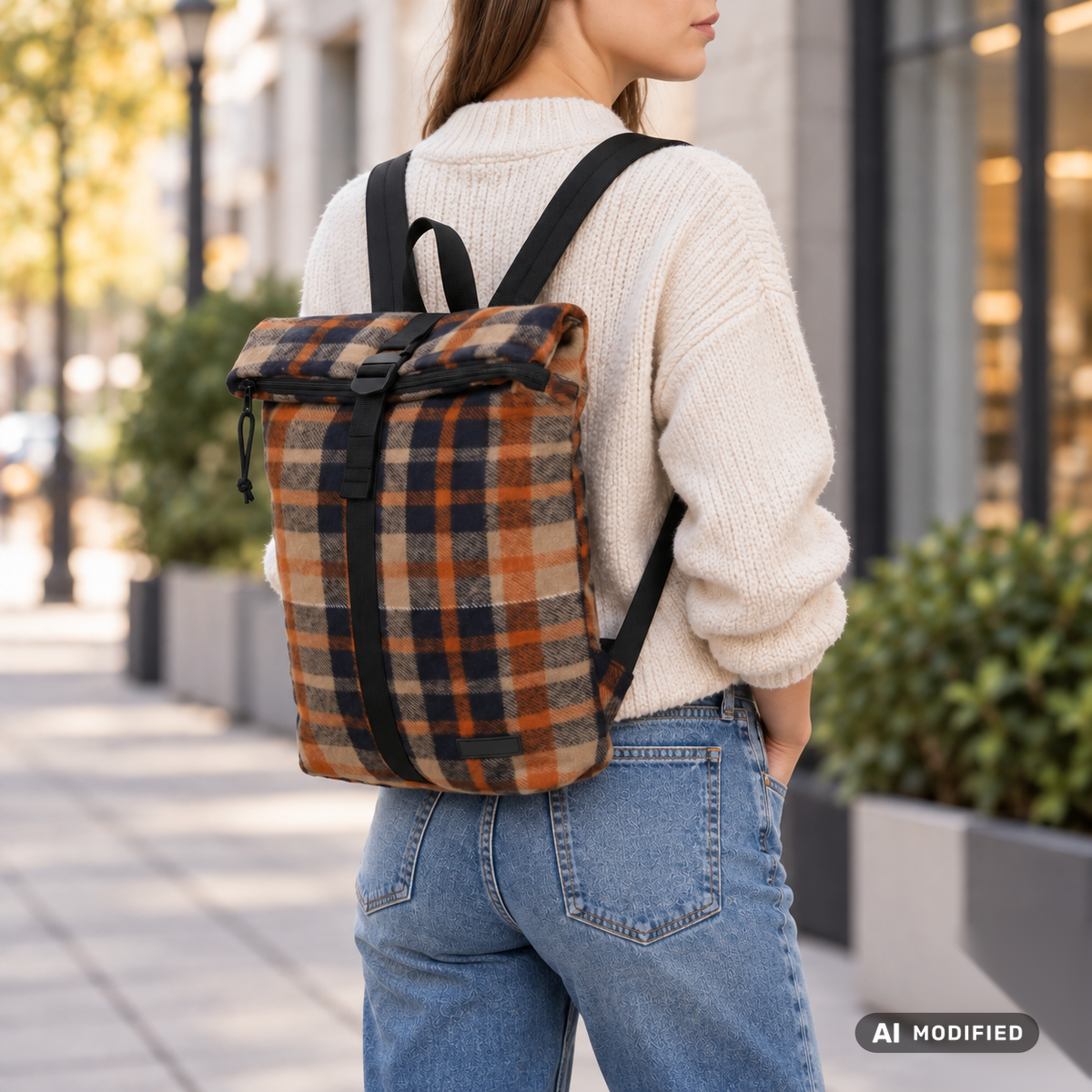New Rebels Ribbi Roll Up Rolltop City Rucksack Los Angeles Scott Flanell karo