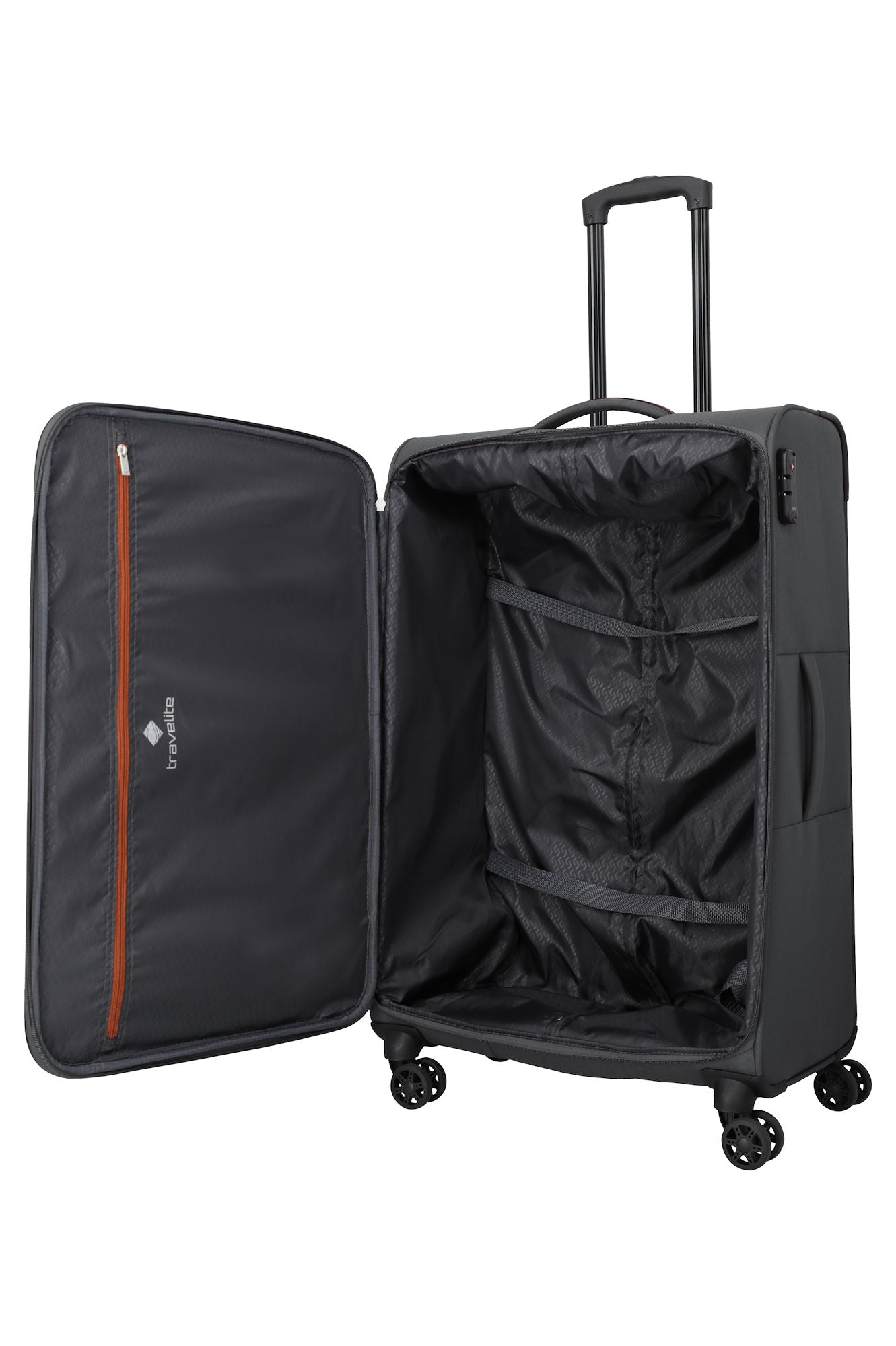 Travelite Priego Trolley L 77 cm – Großer Reisekoffer mit 4 Rollen & 90 L Volumen