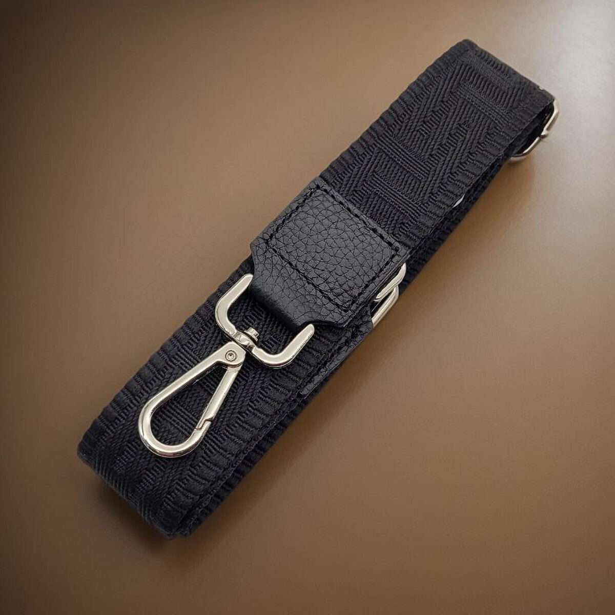 Ersatz Taschengurt Schultergurt Tragegurt Schulterriemen 4cm made in Italy schwarz silber