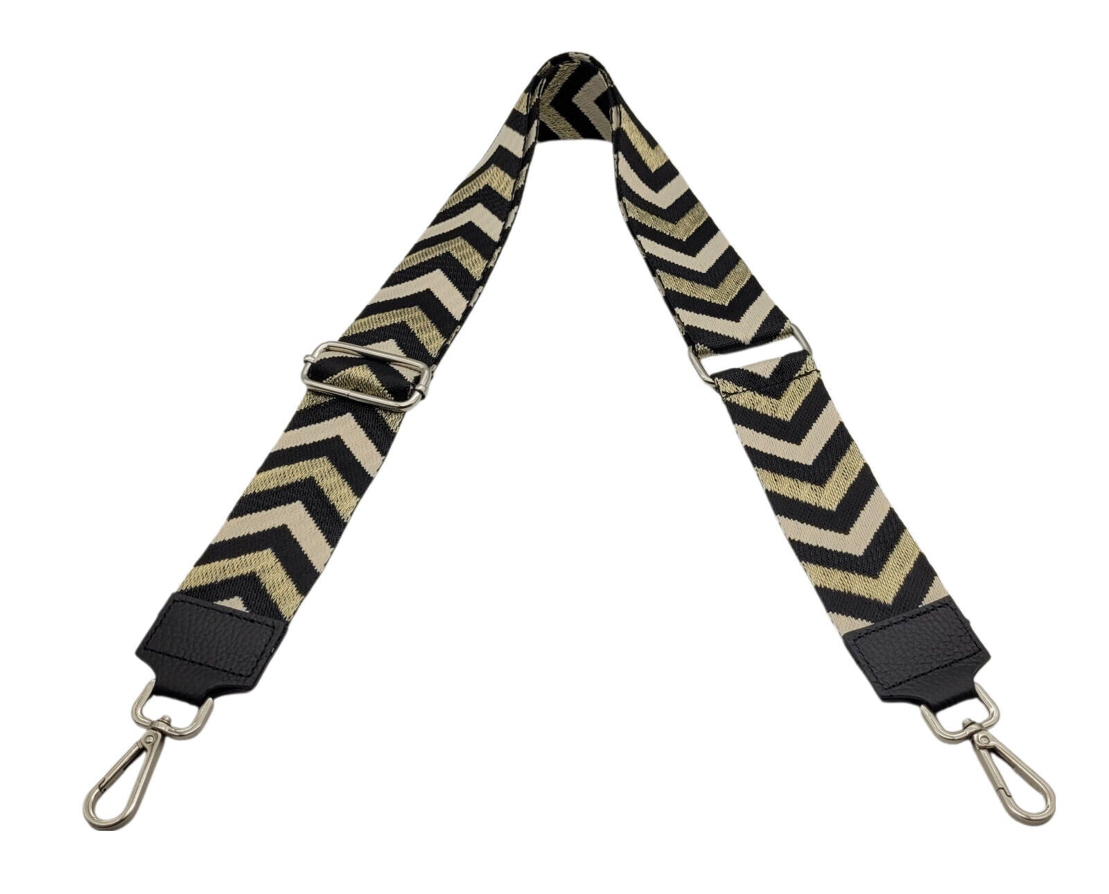 Ersatz Taschengurt Schultergurt Tragegurt Schulterriemen 5cm schwarz  beige gold Echtleder Enden