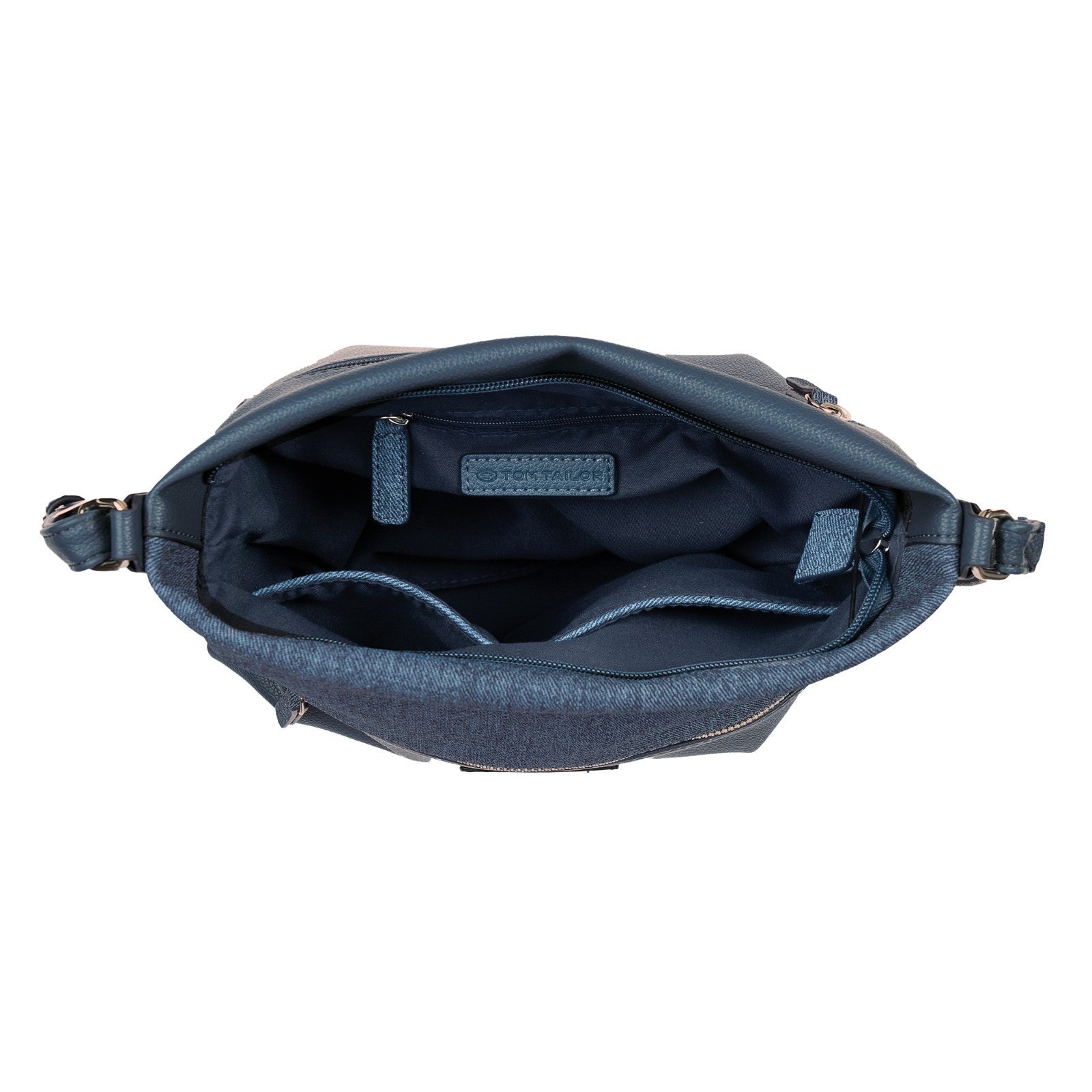 Tom Tailor Cross Bag M „Gia“ – elegante Damen-Umhängetasche mit Reißverschluss mixed denim blue