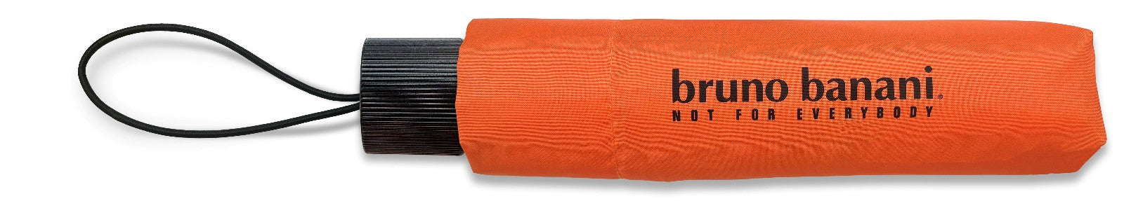 bruno banani Mini-Regenschirm – Handöffner, Stahl-Fiberglasgestell, Polyester Pongee, geriffelter Griff mit erhabenem Logo Orange